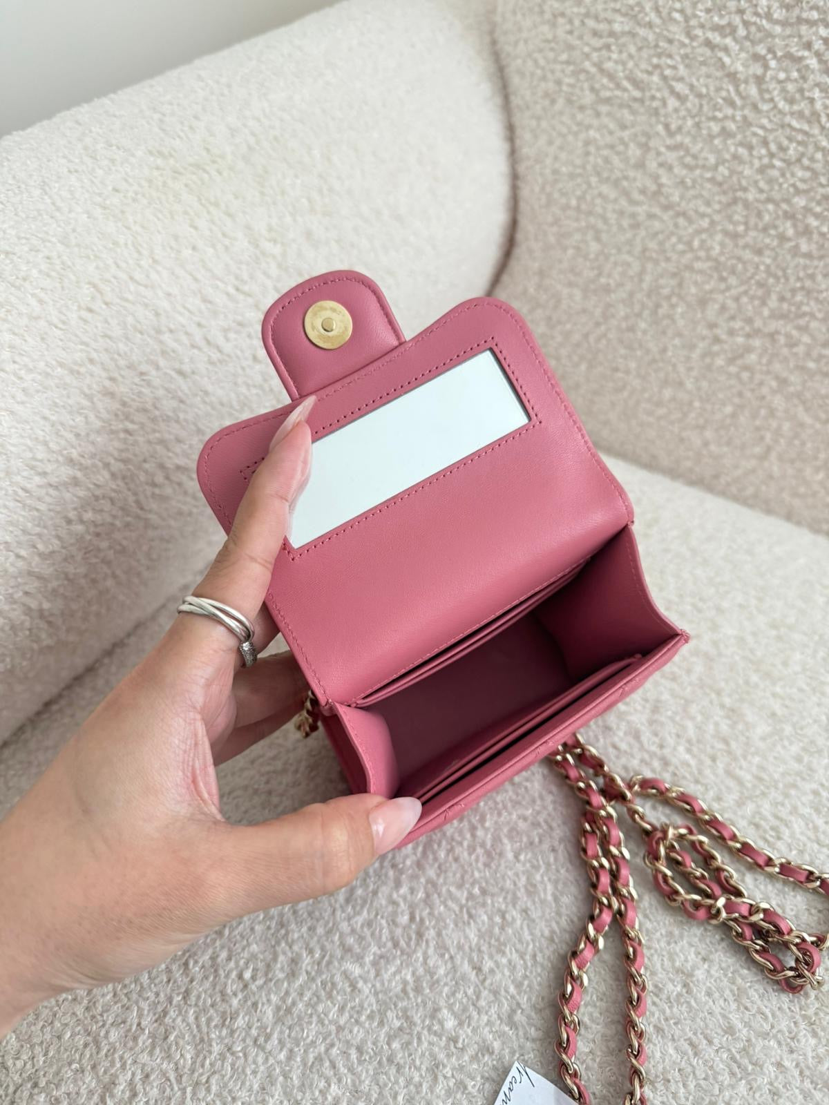 Chanel Mini Top Handle Clutch On Chain