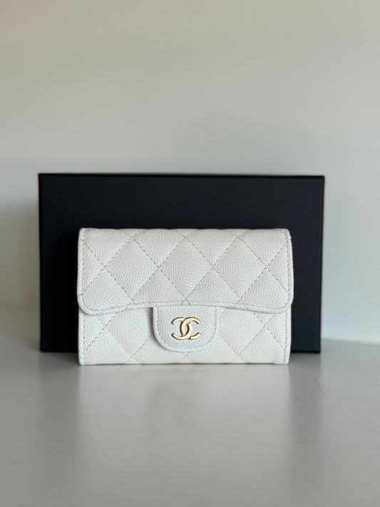 Chanel caviar small flap card holder wallet