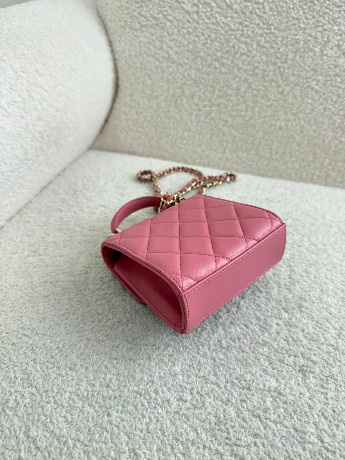 Chanel Mini Top Handle Clutch On Chain