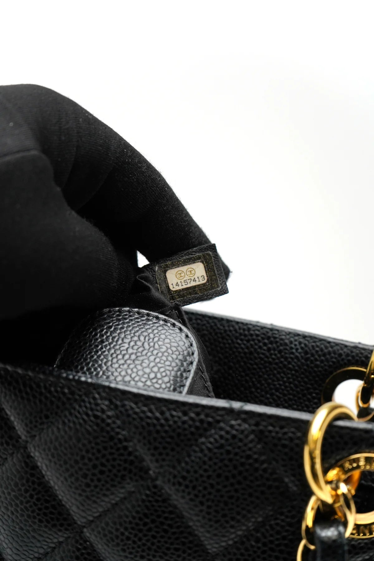 Chanel Caviar Quilted Petit Shopping Tote PST Black