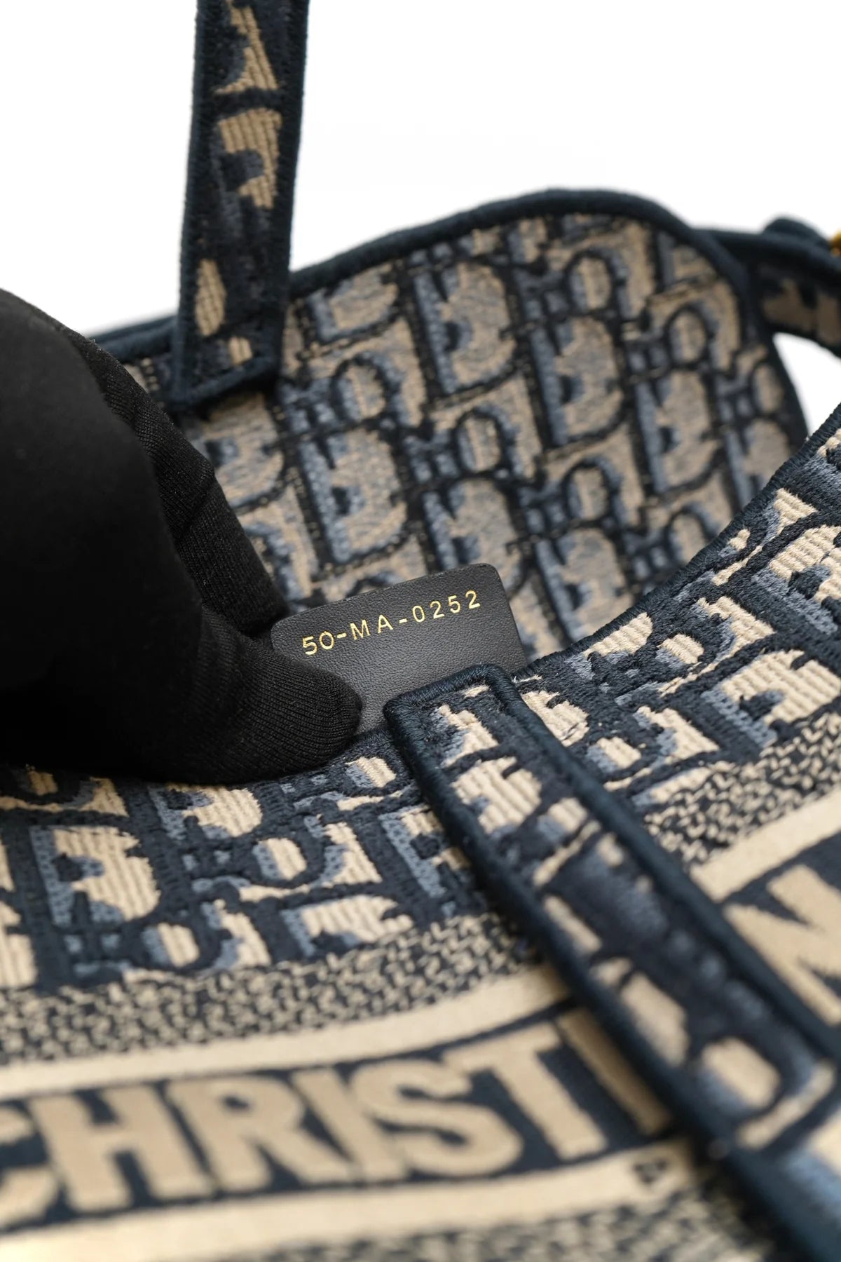 Christian Dior Oblique Embroidered Saddle Bag Blue with strap