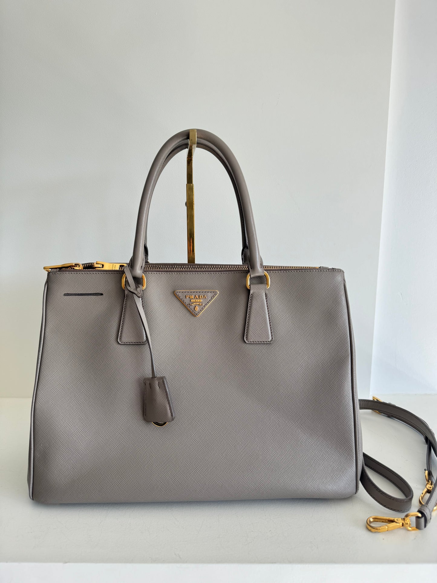 Prada Saffiano galleria tote, gray