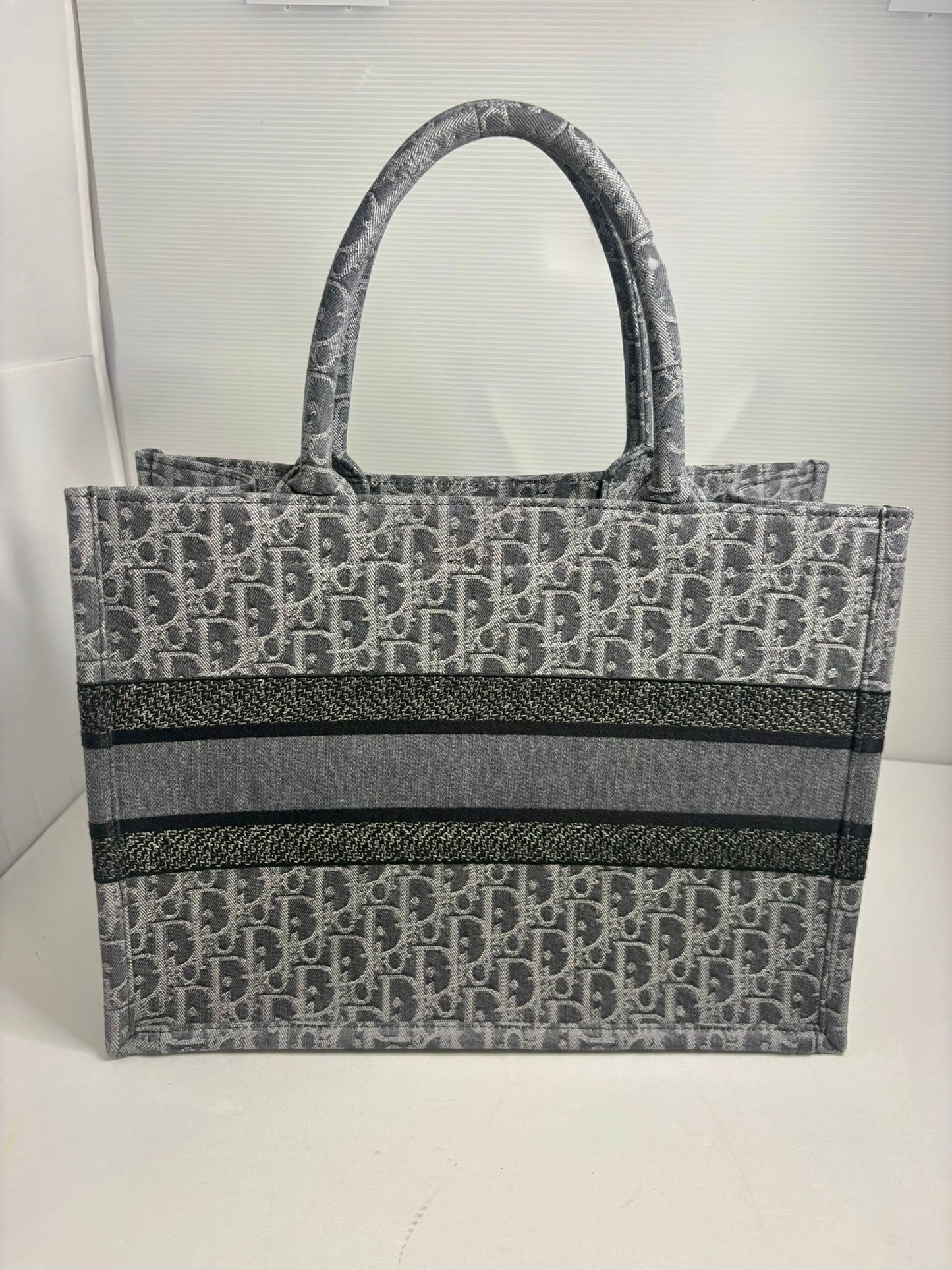 Christian Dior Medium Book Tote Oblique Grey