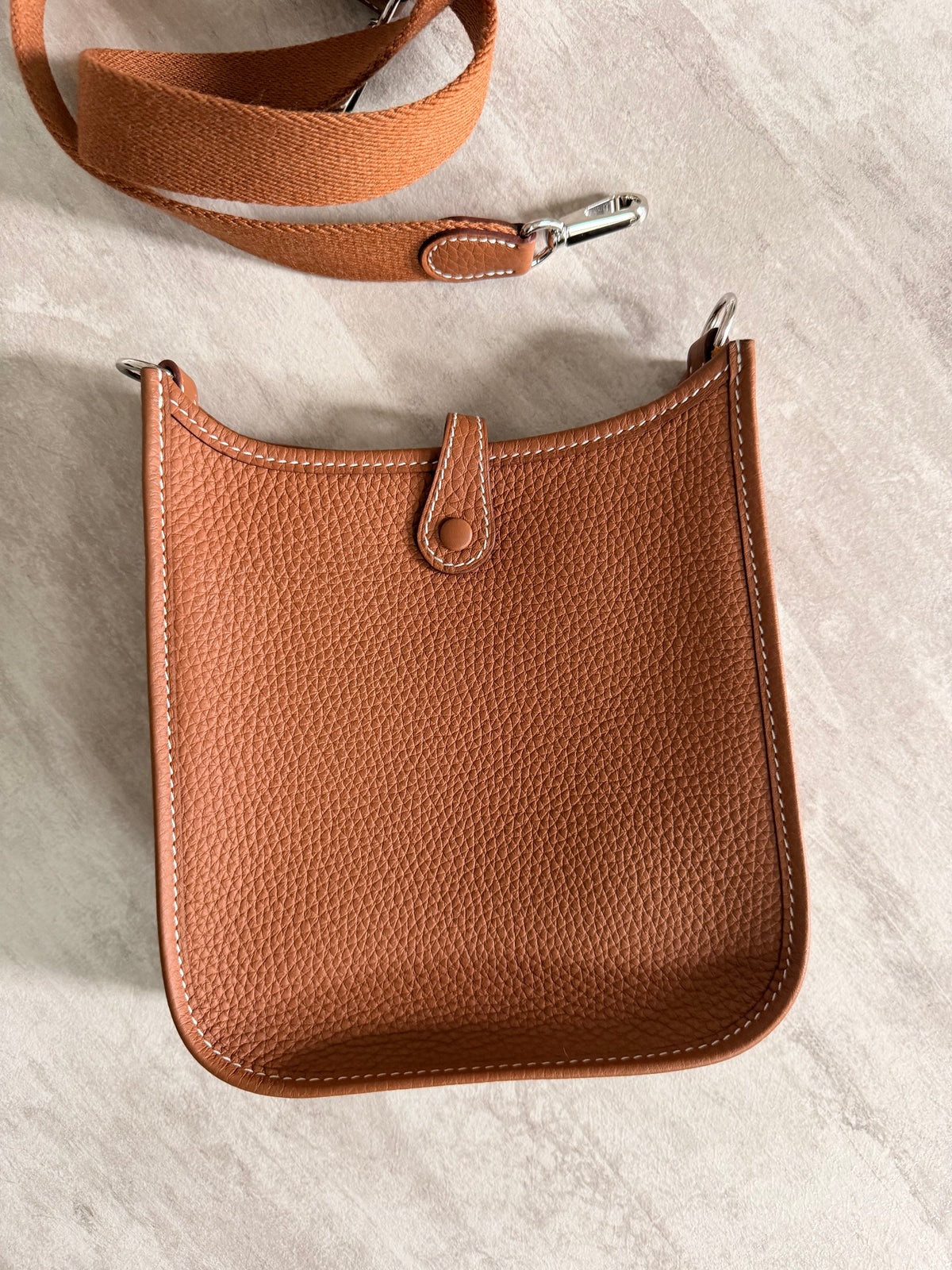 Hermes Mini Evelyn Bag, Gold PHW