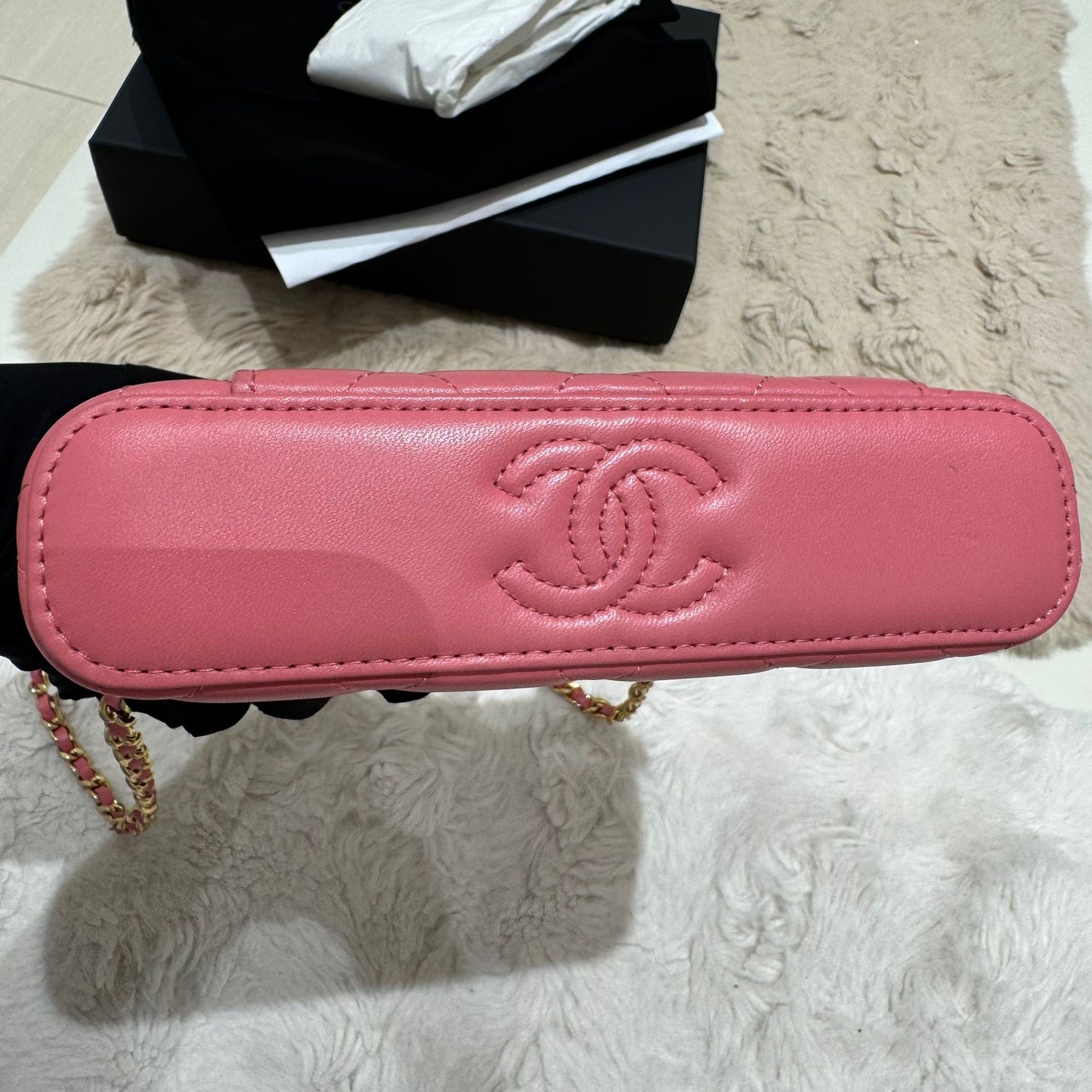 Chanel Top Handle Clutch On Chain
