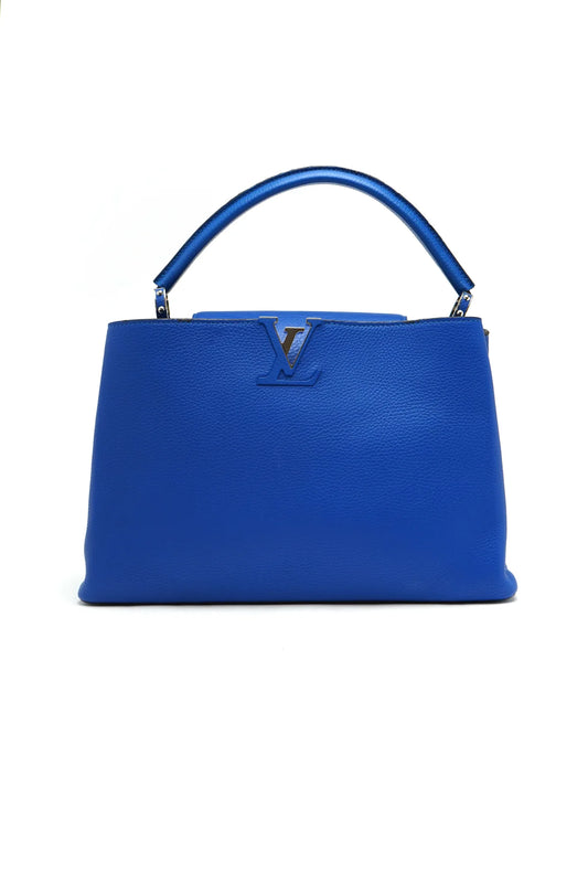 Louis Vuitton Taurillon Capucines MM Royal Blue
