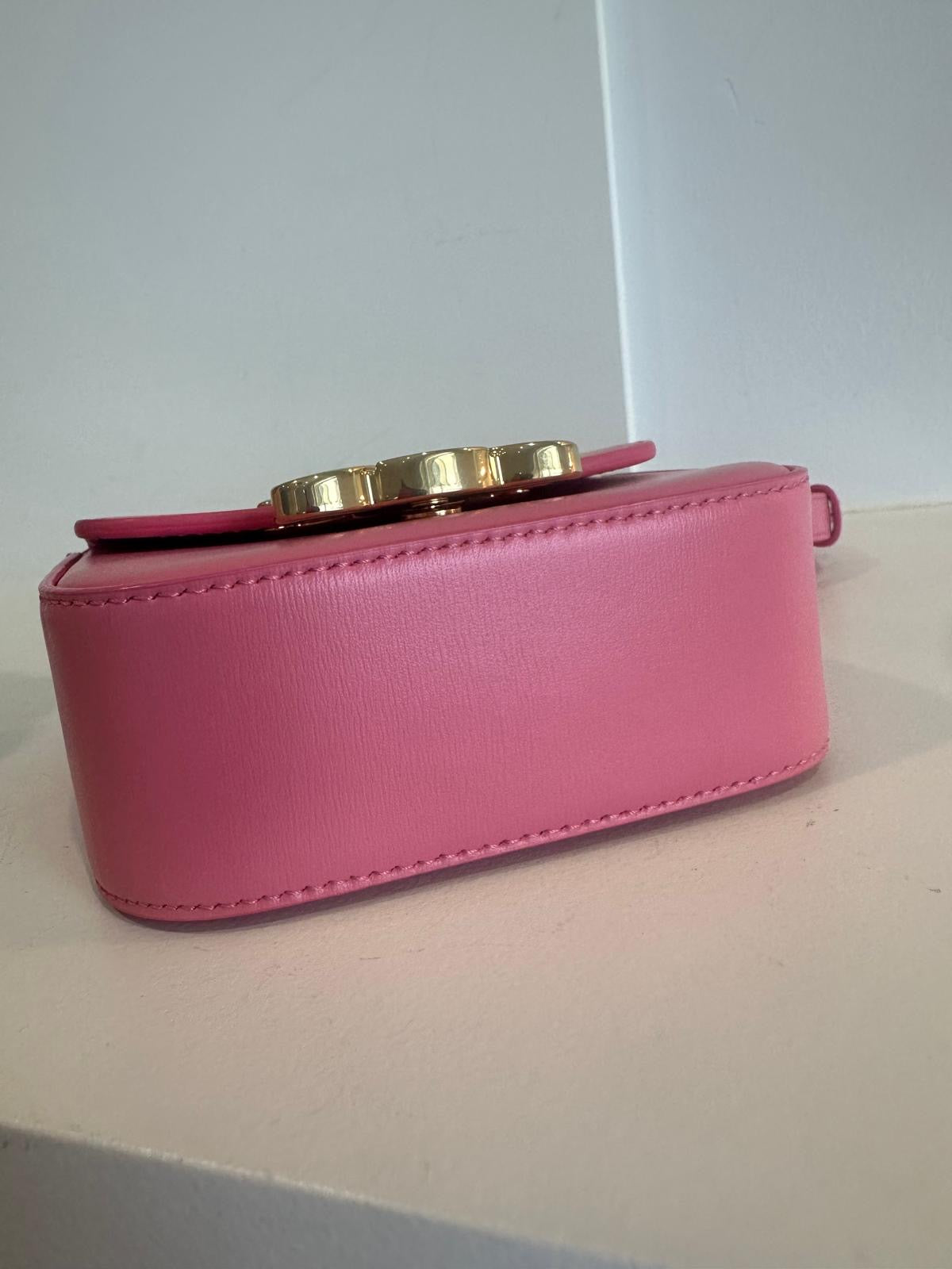 Celine Mini Claude In Shiny Calfskin, pink