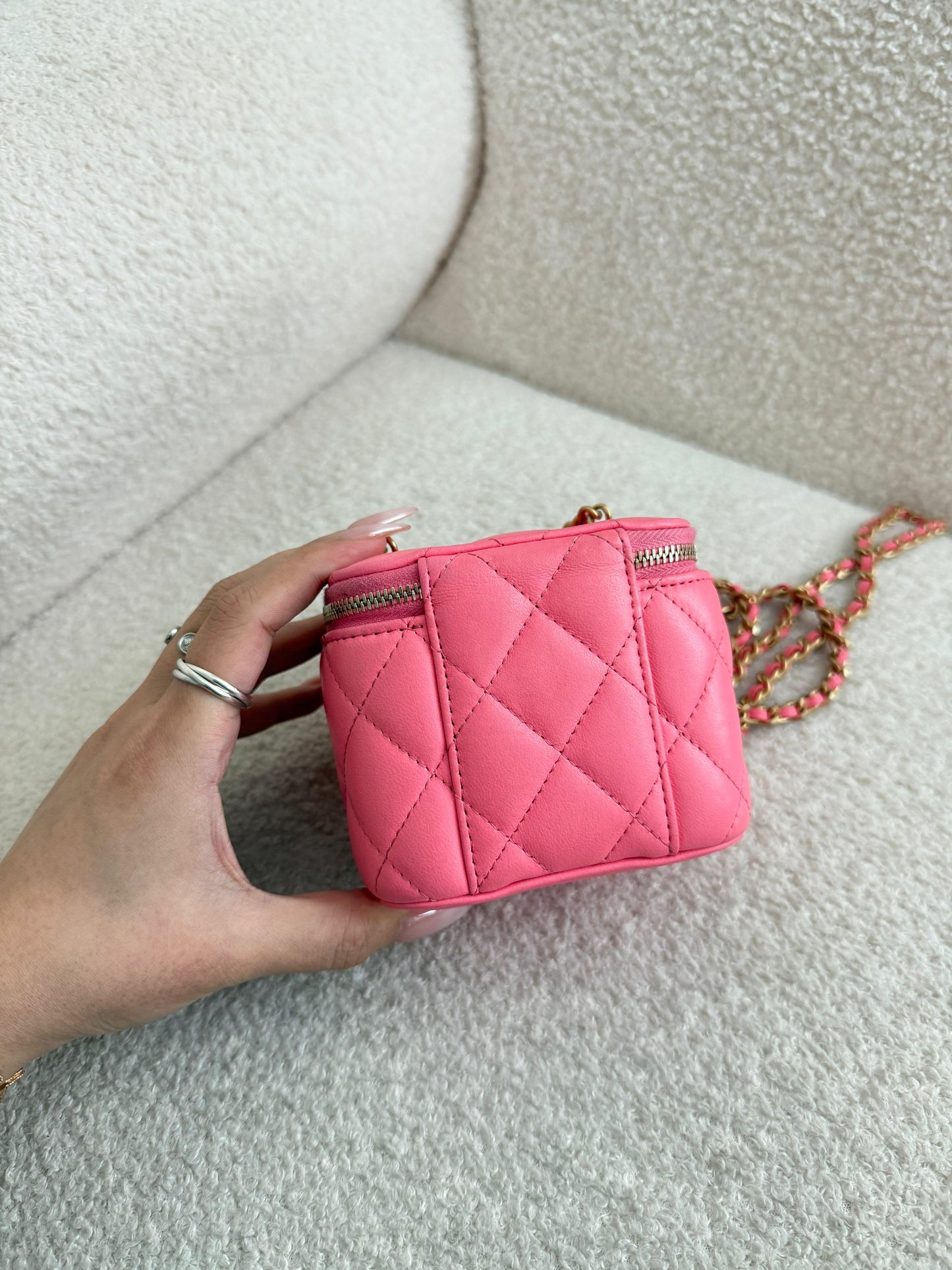 Chanel Mini Pearl Crush Vanity Bag, Pink