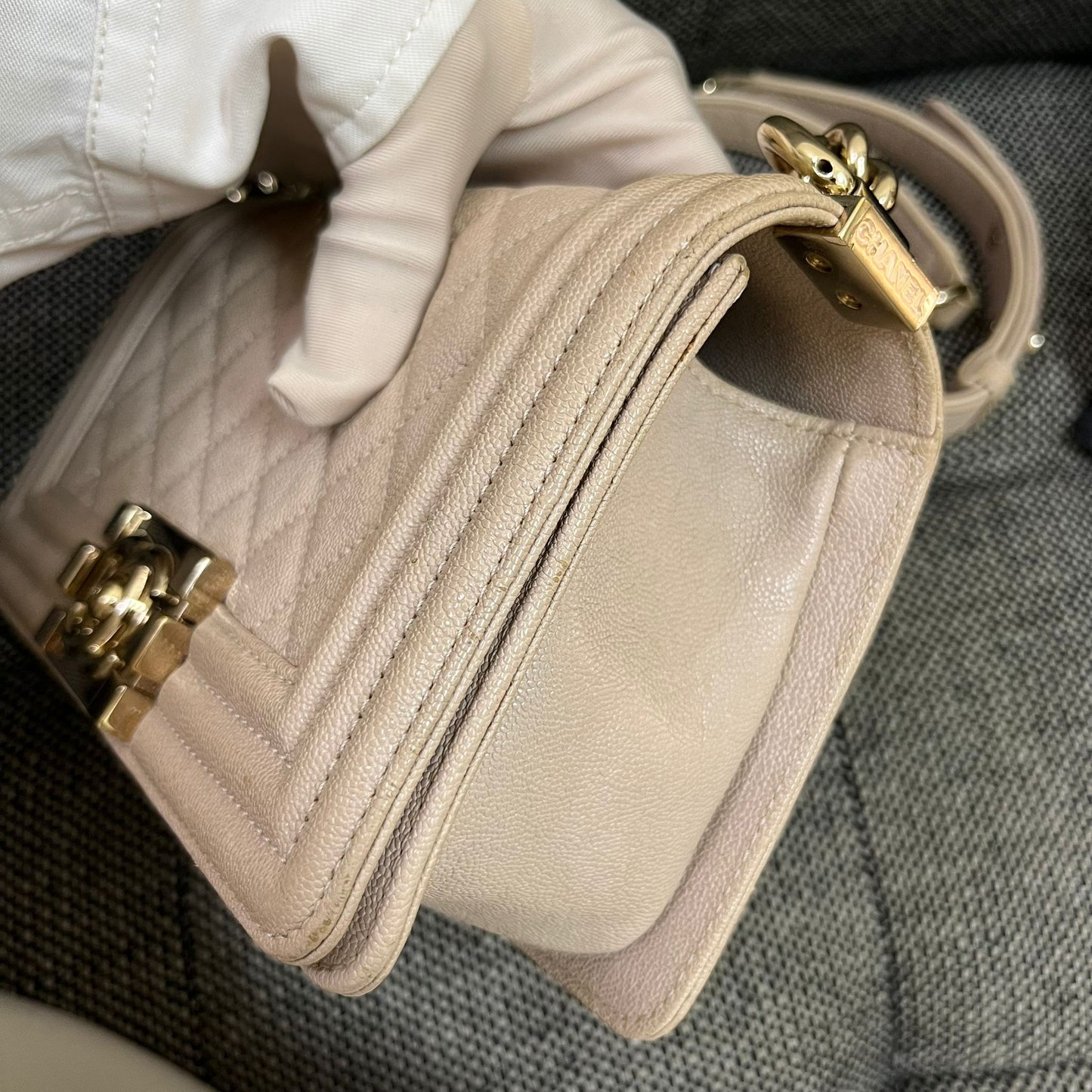 Chanel small caviar boy bag