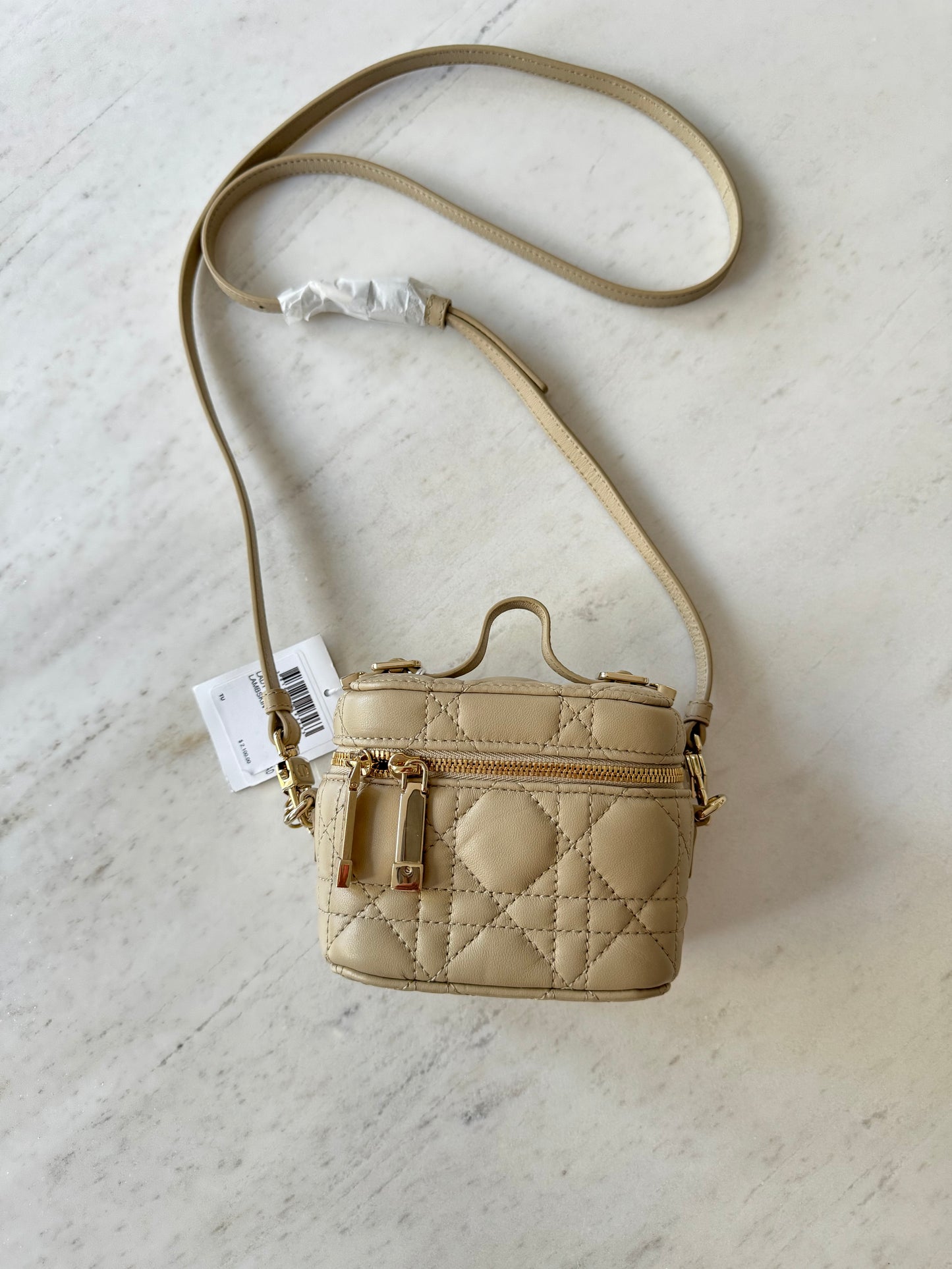 Christian Dior Micro Vanity Bag. Beige