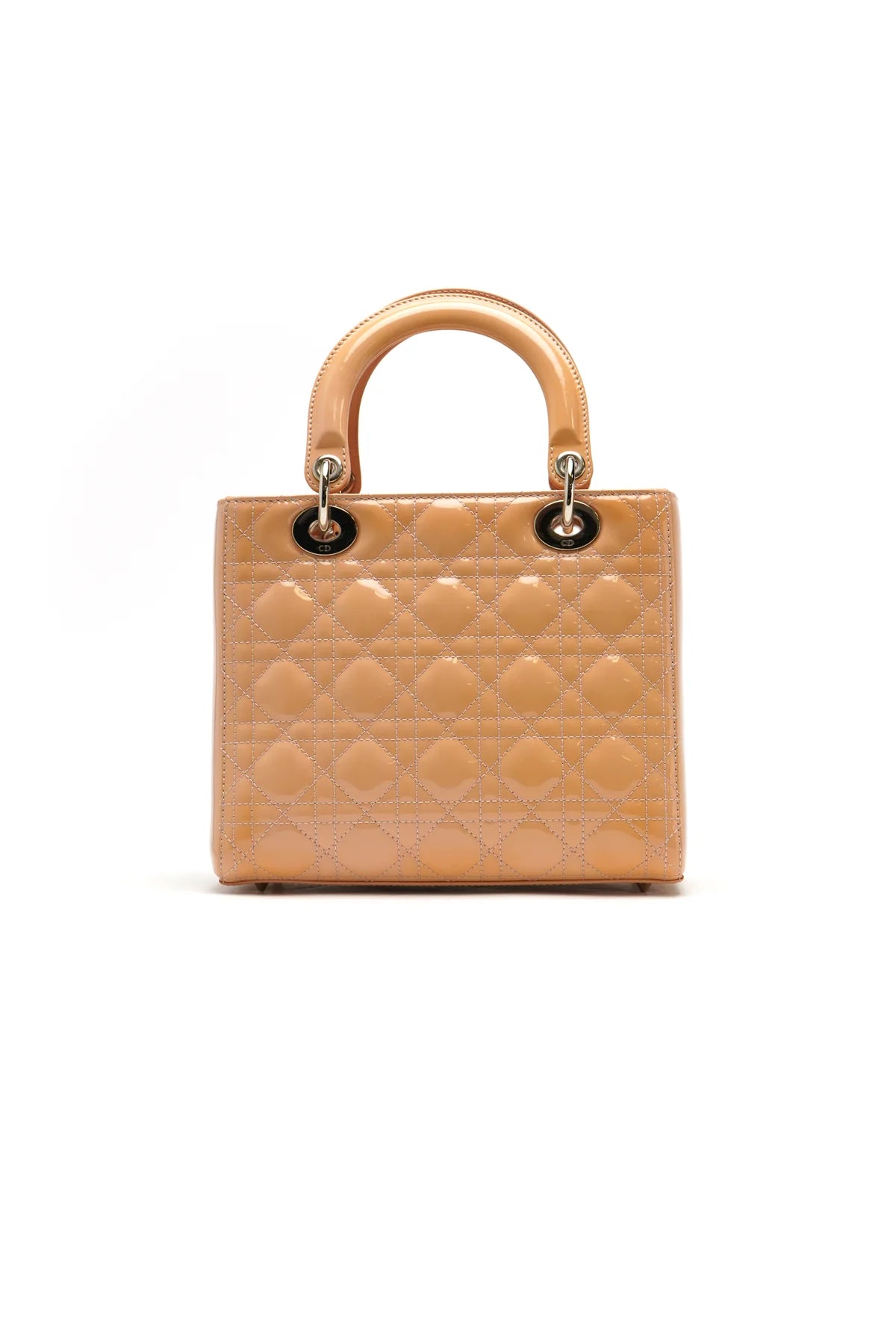 Christian Dior Patent Cannage Medium Lady Dior Rose Clair