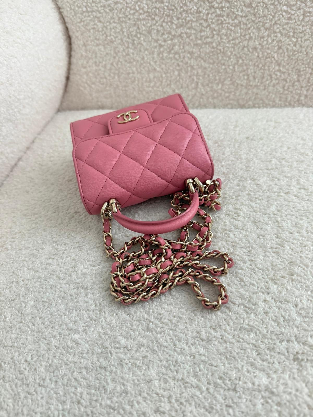 Chanel Mini Top Handle Clutch On Chain