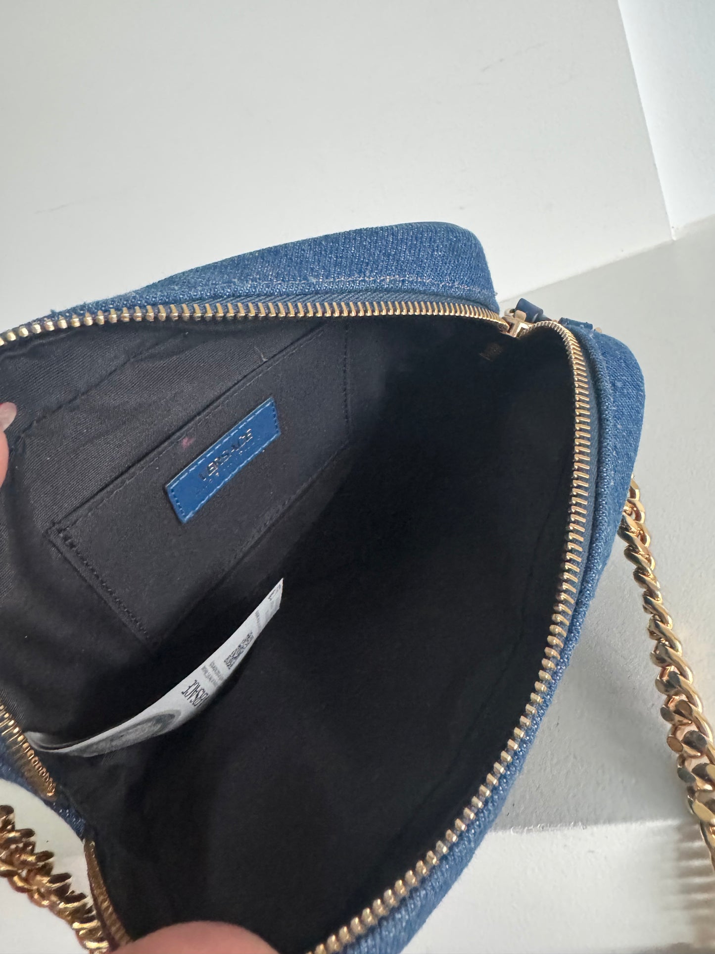 Versace Shoulder Bag Denim Blue