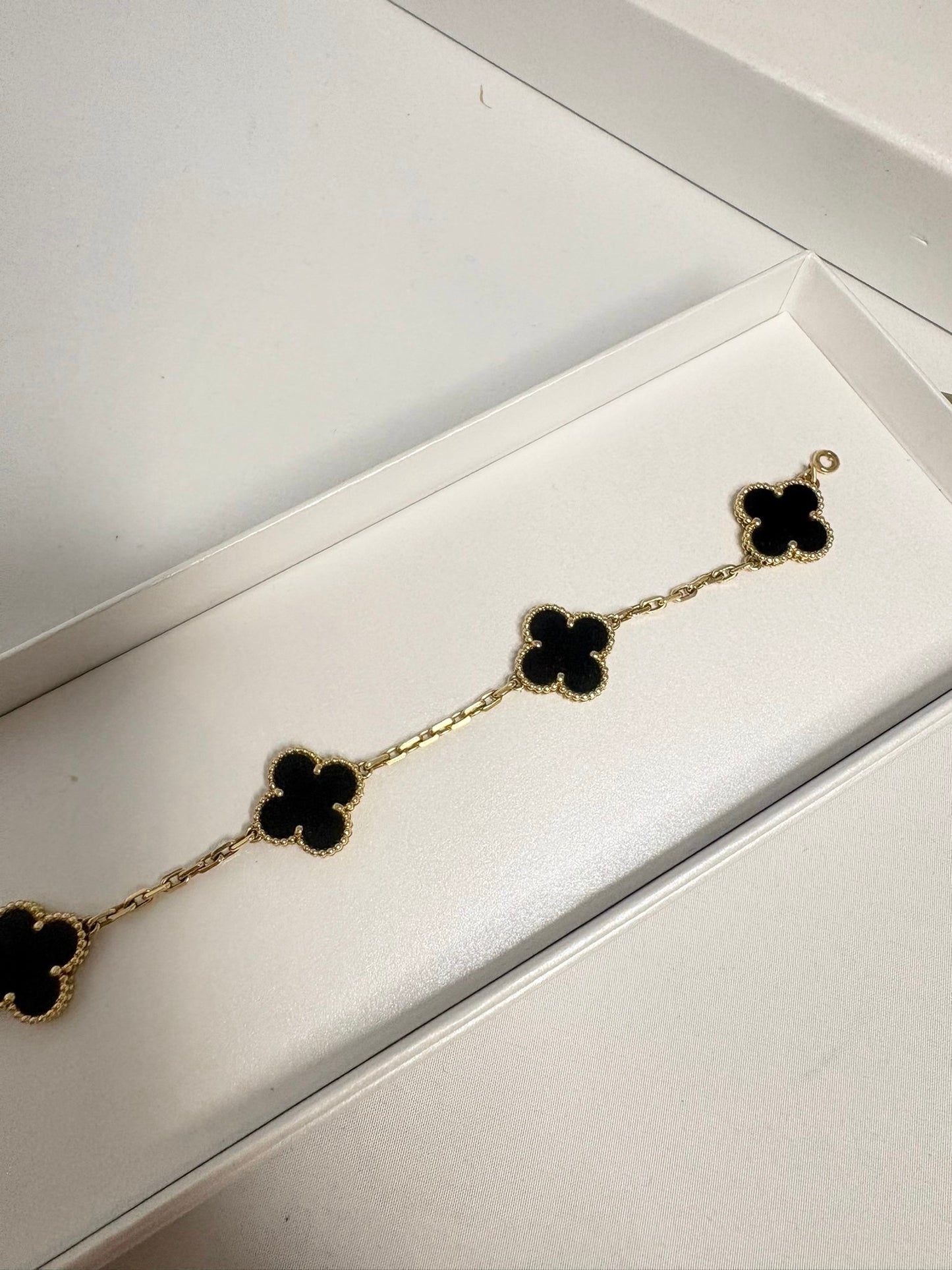 Van Cleef & Arpels Alhambra 5Motif Onyx Bracelet