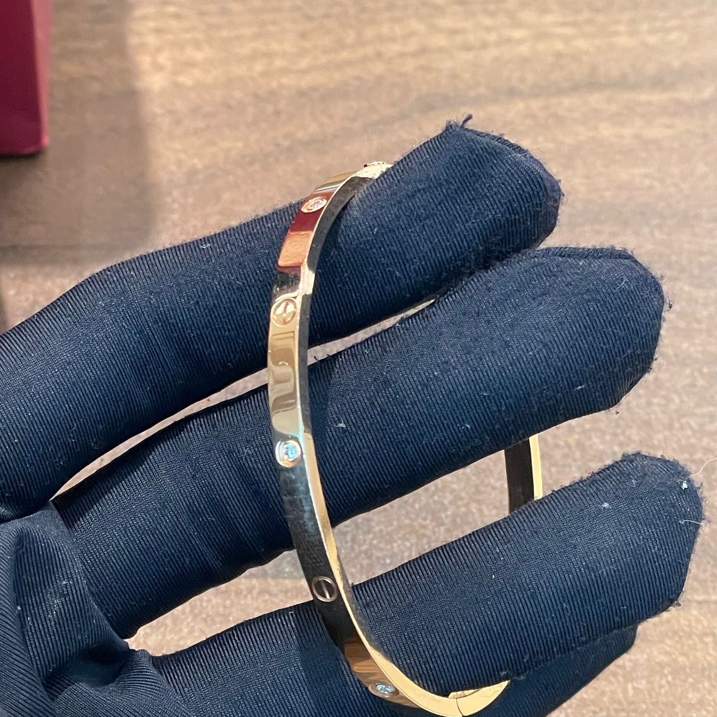 Cartier Love Bracelet 6 Diamond, Small Model, Yellow Gold
