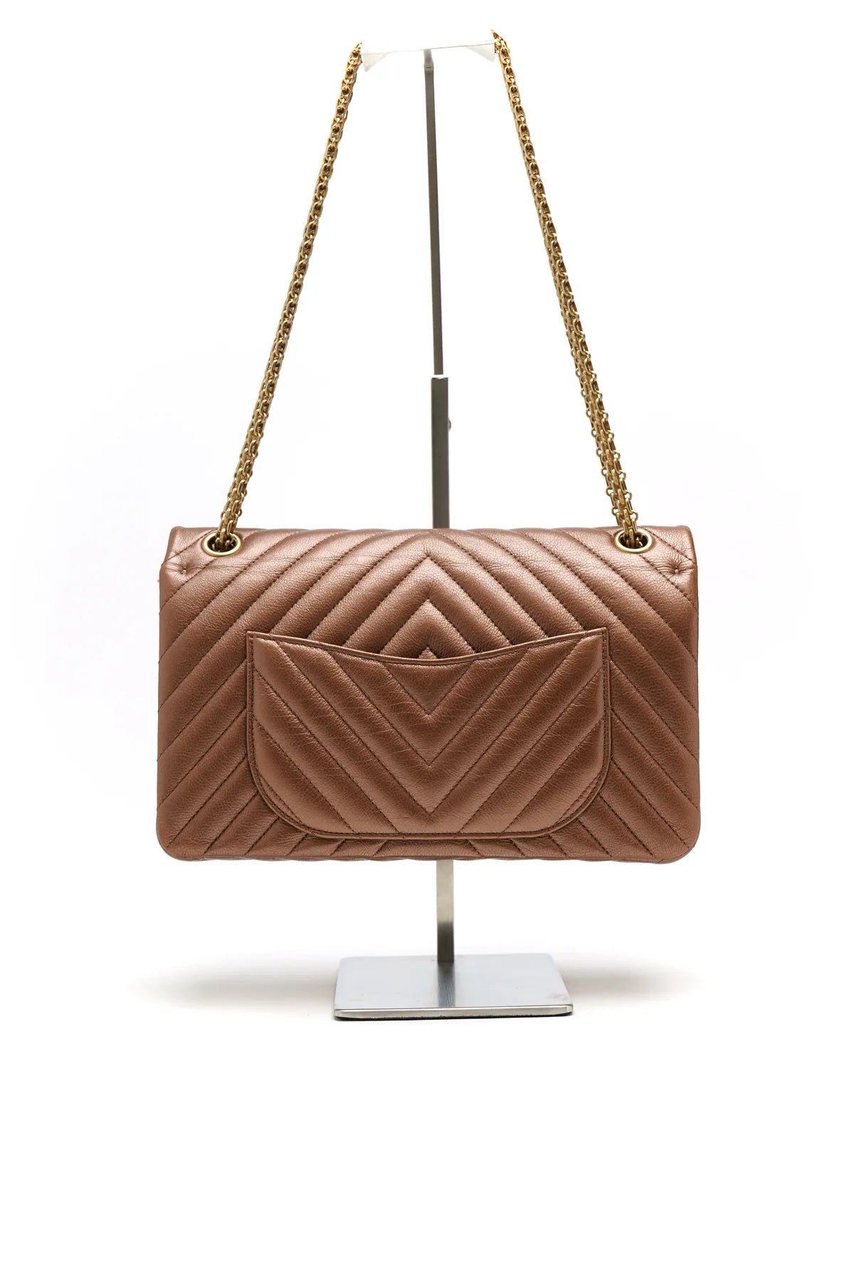 Chanel Metallic Calfskin Chevron Quilted 2.55 Reissue 226 Flap Gold