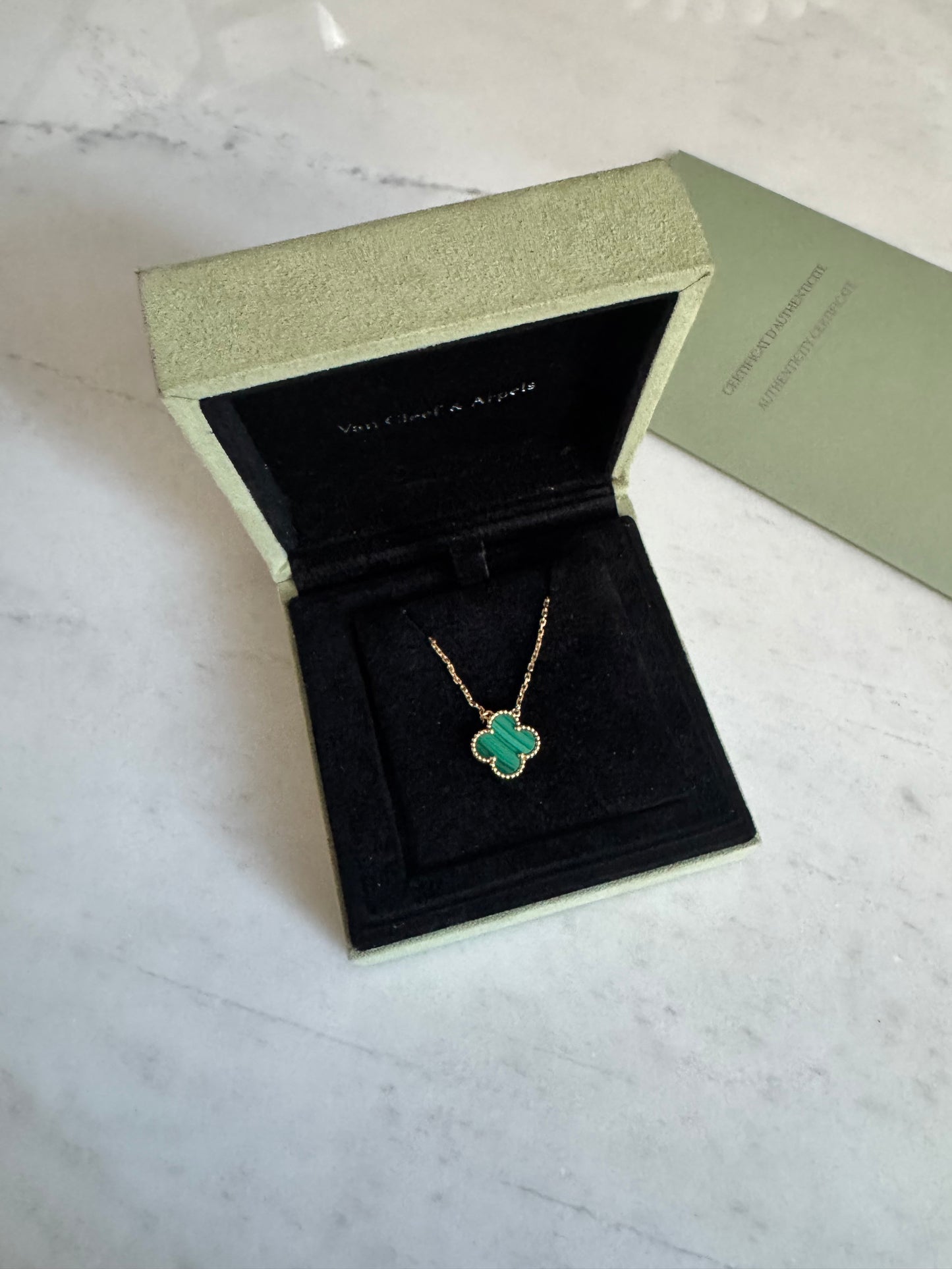 Van Cleef & Arpels Alhambra Malachite Pendant
