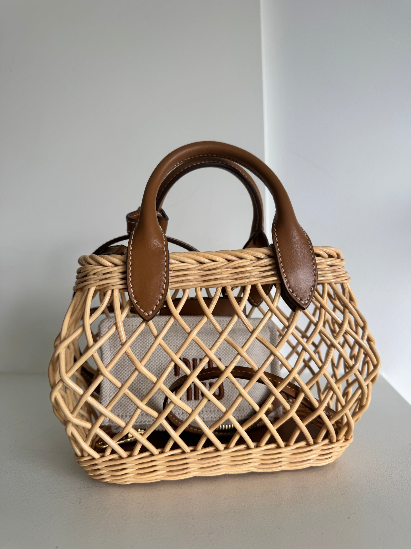 MiuMiu Woven Basket tote bag