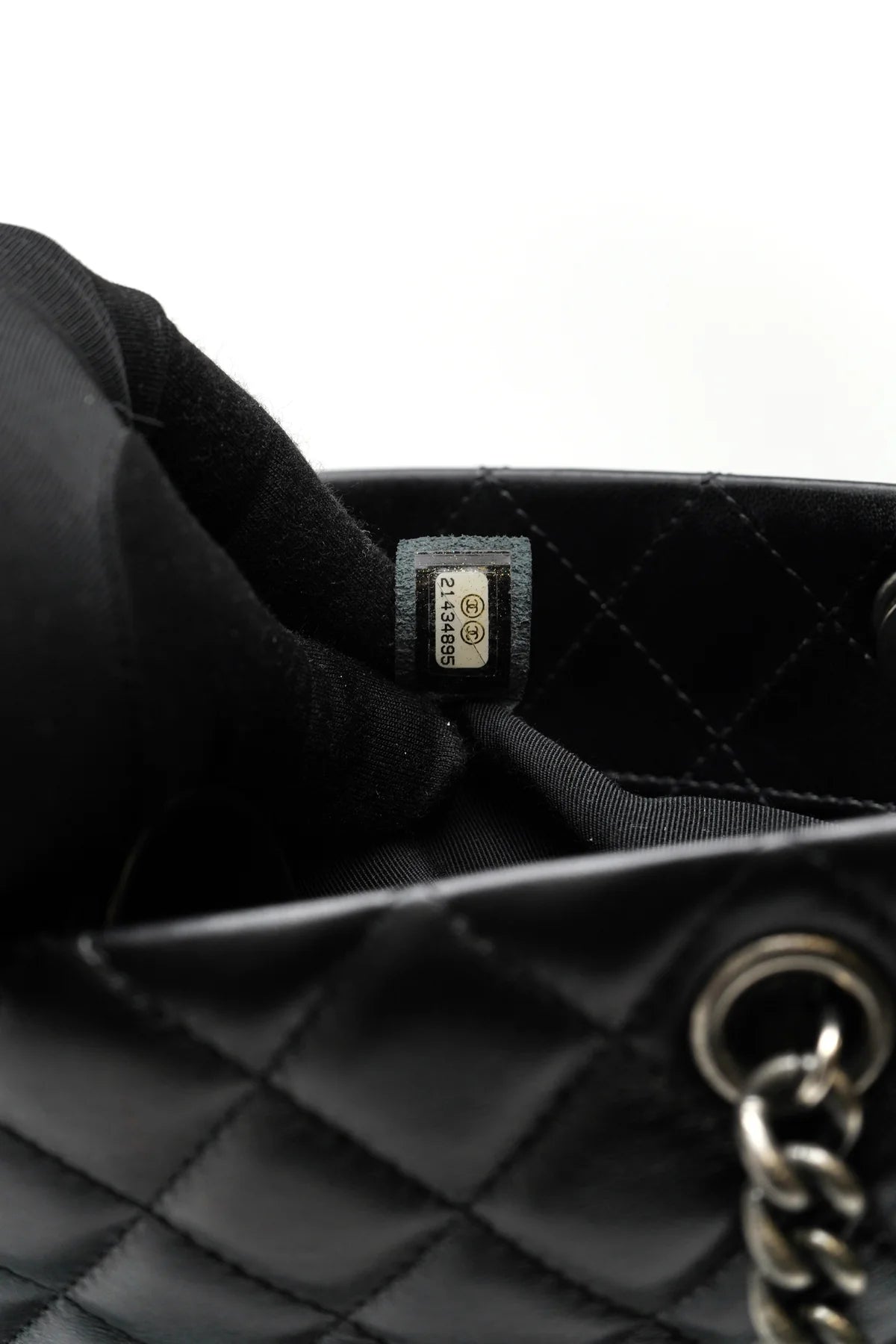 Chanel Lambskin Quilted Shopping Tote Black