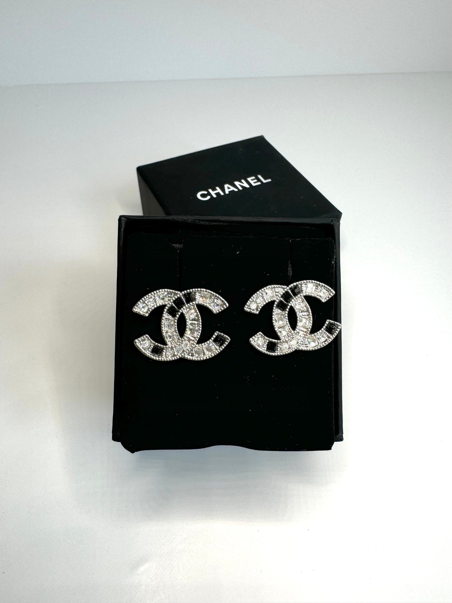 Chanel rhinestone stud earrings