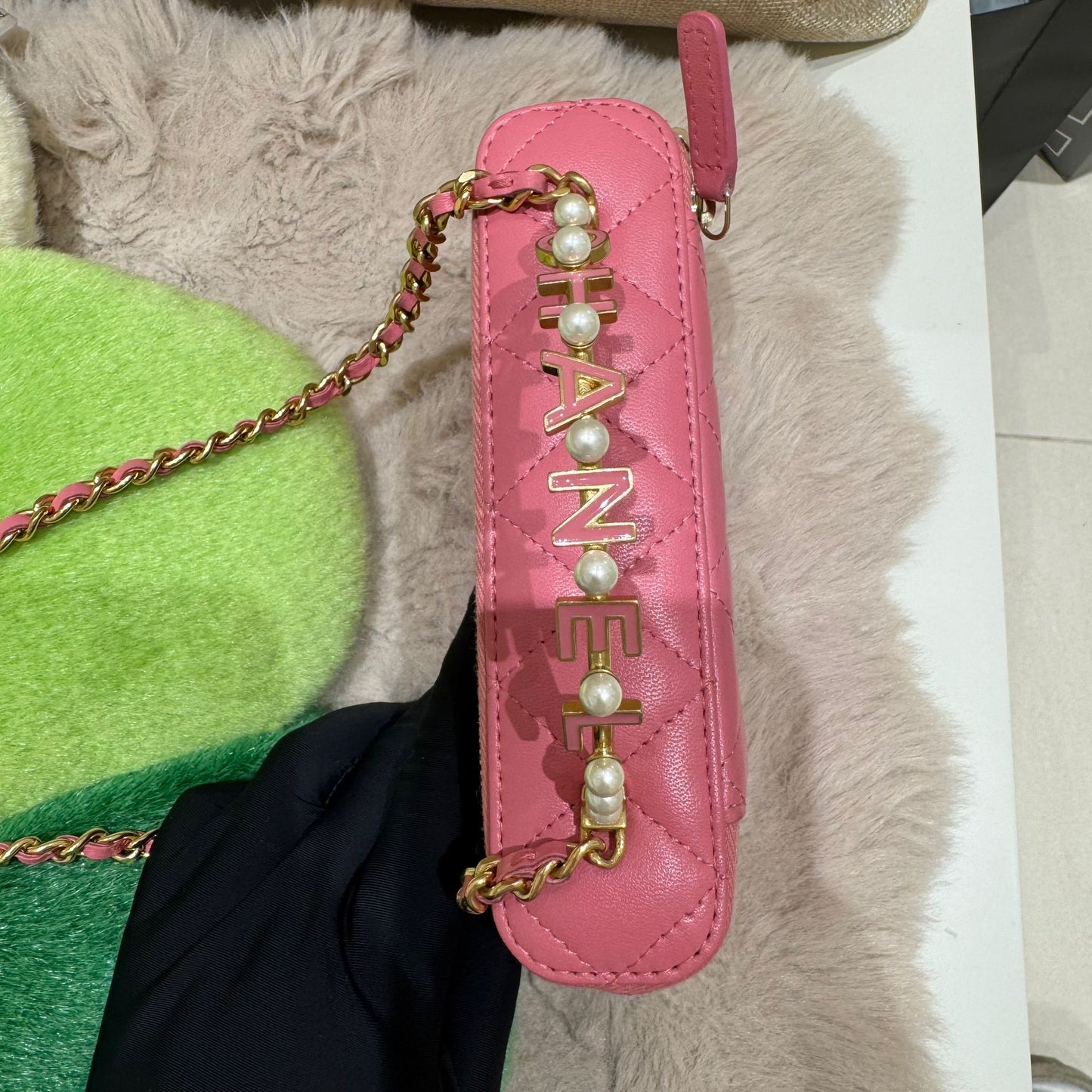 Chanel Top Handle Clutch On Chain