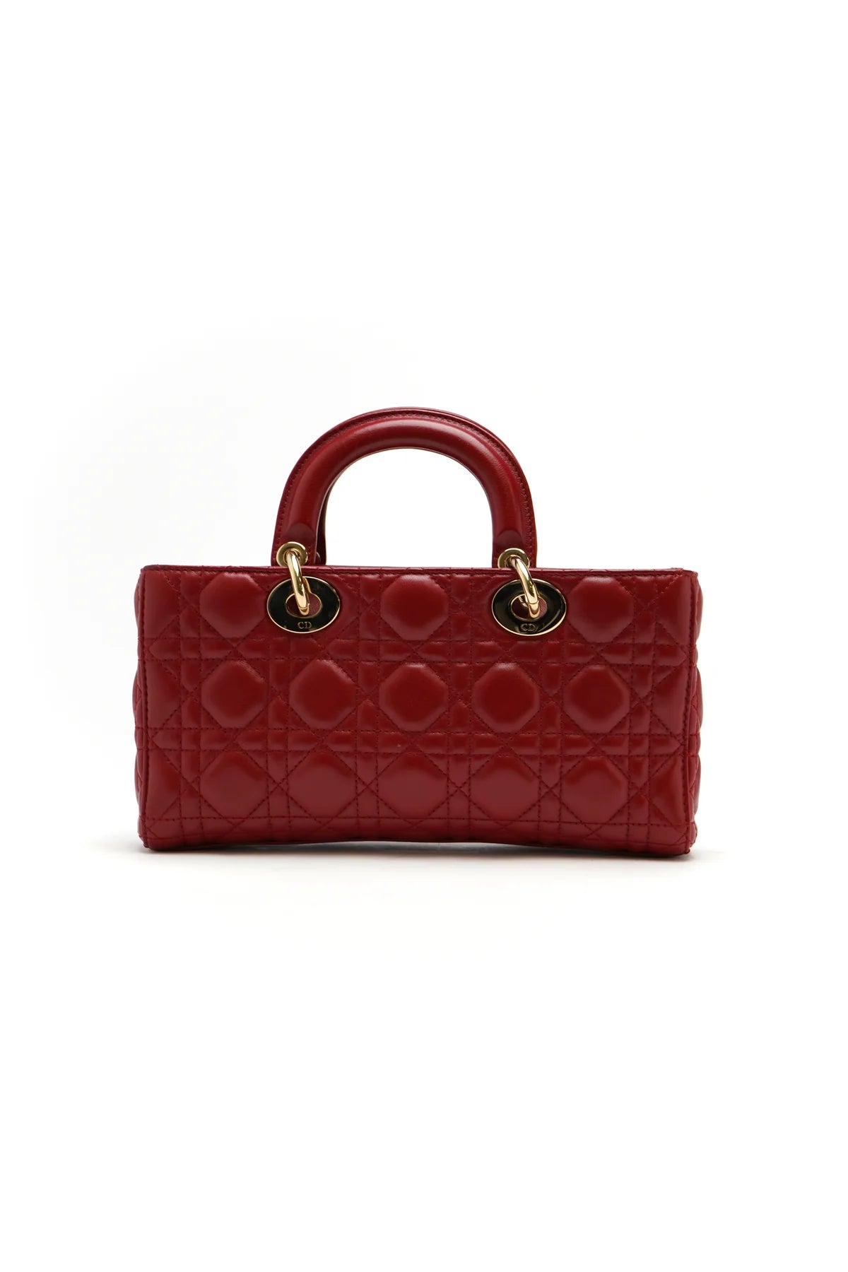 Christian Dior Lambskin Cannage Medium Lady D-Joy Red