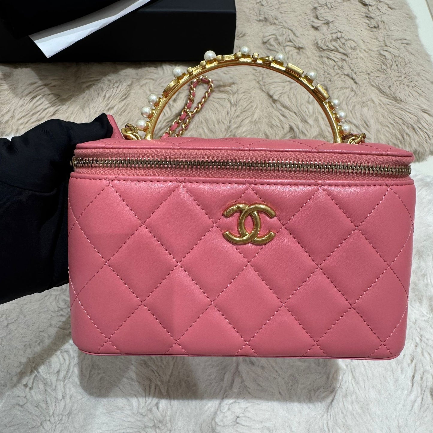 Chanel Top Handle Clutch On Chain