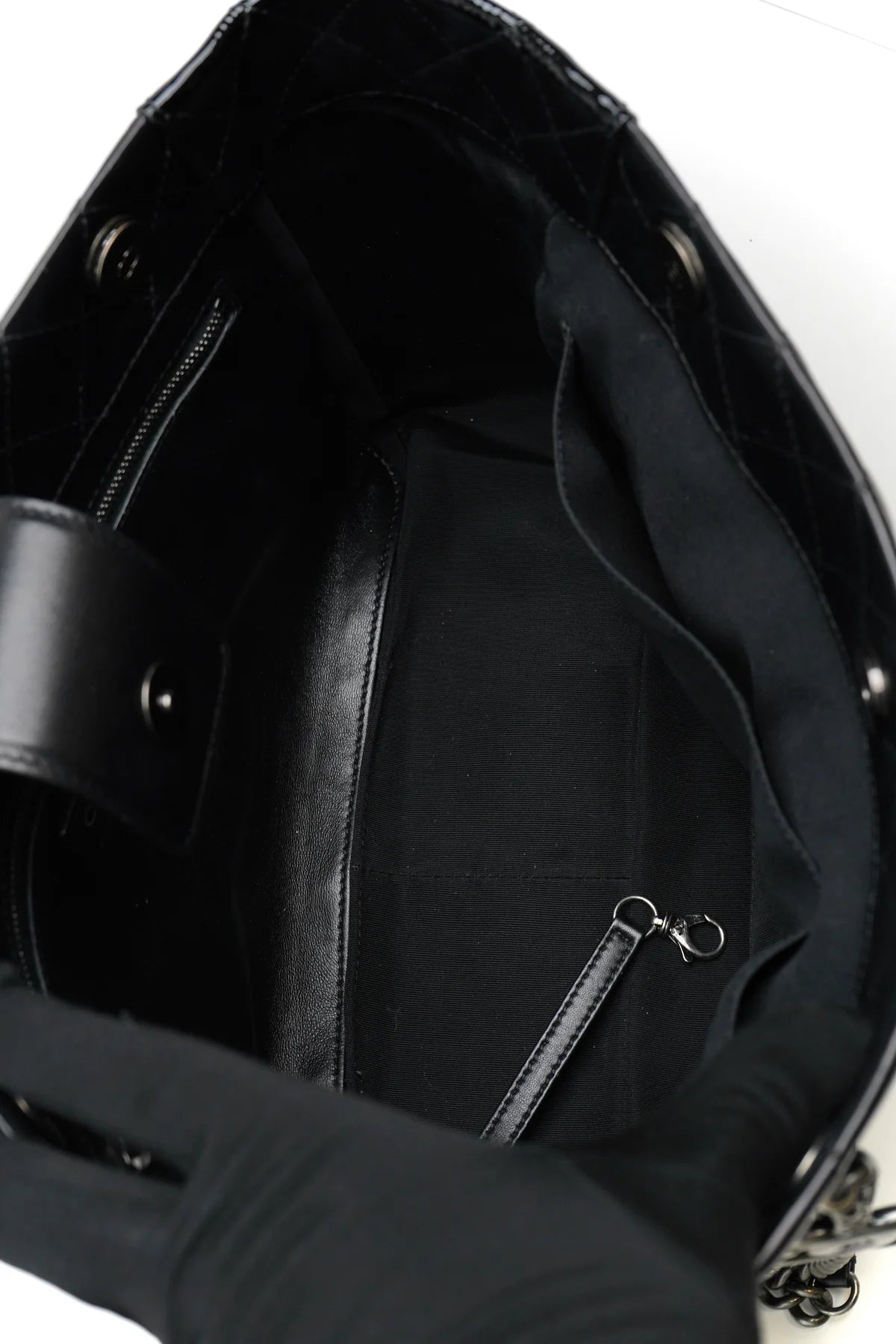 Chanel Lambskin Quilted Shopping Tote Black