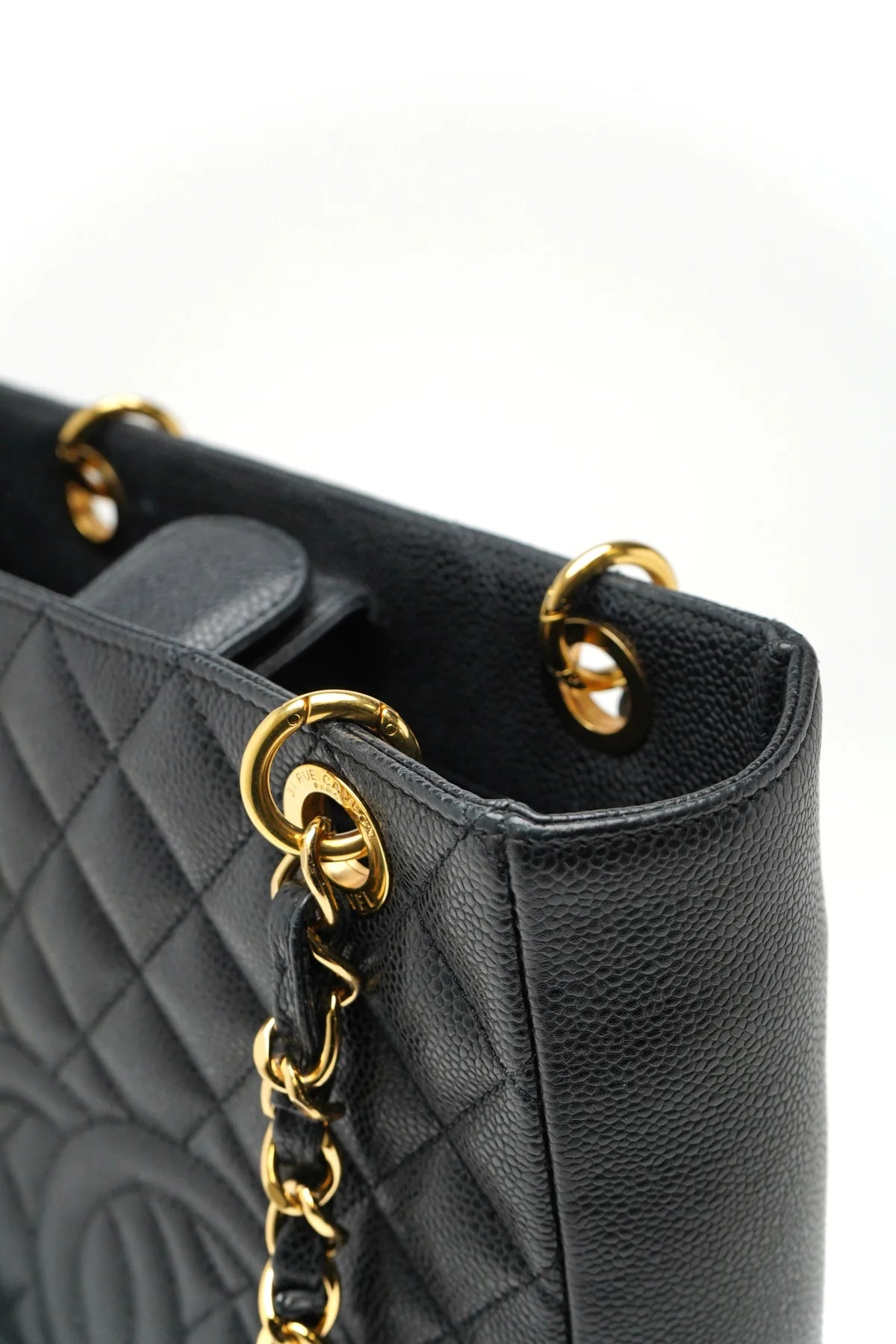 Chanel Caviar Quilted Petit Shopping Tote PST Black