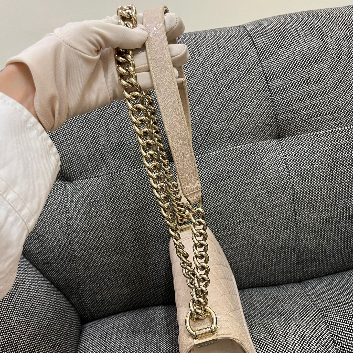 Chanel small caviar boy bag
