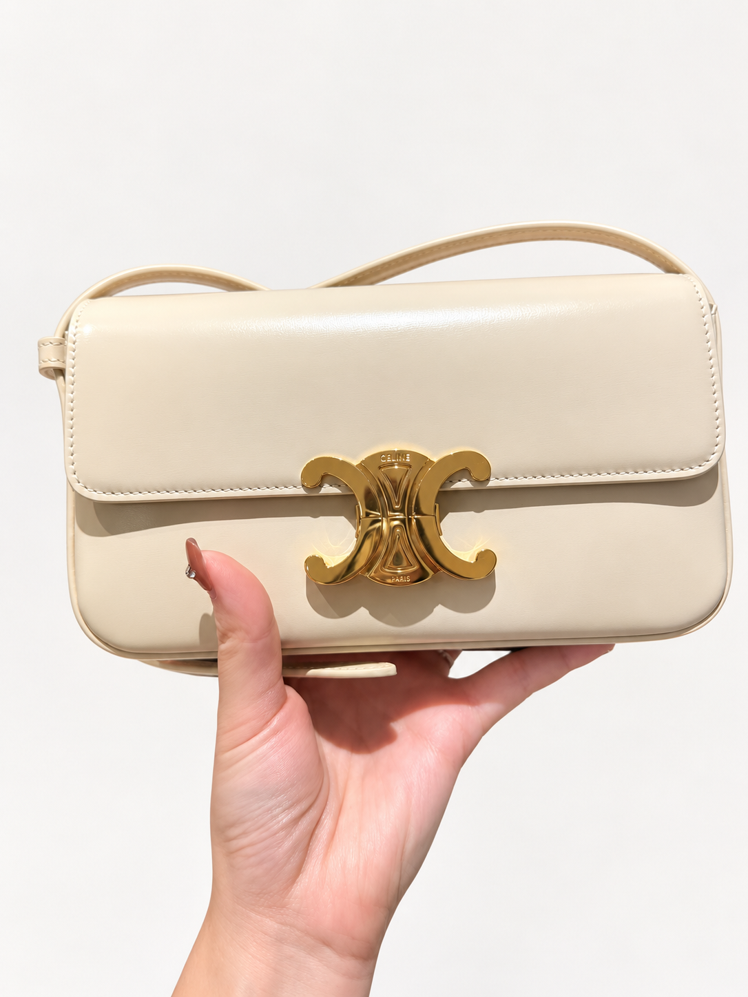 Celine Shiny Calfskin Claude Shoulder Bag