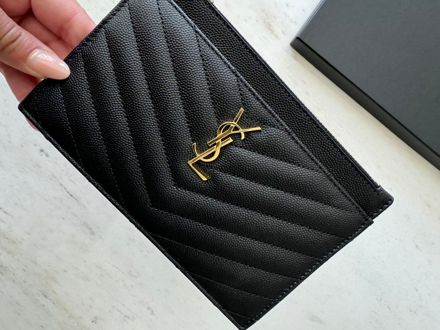 Saint laurent Cassandre Matelasse Pouch In Grain dr Poudre Leather