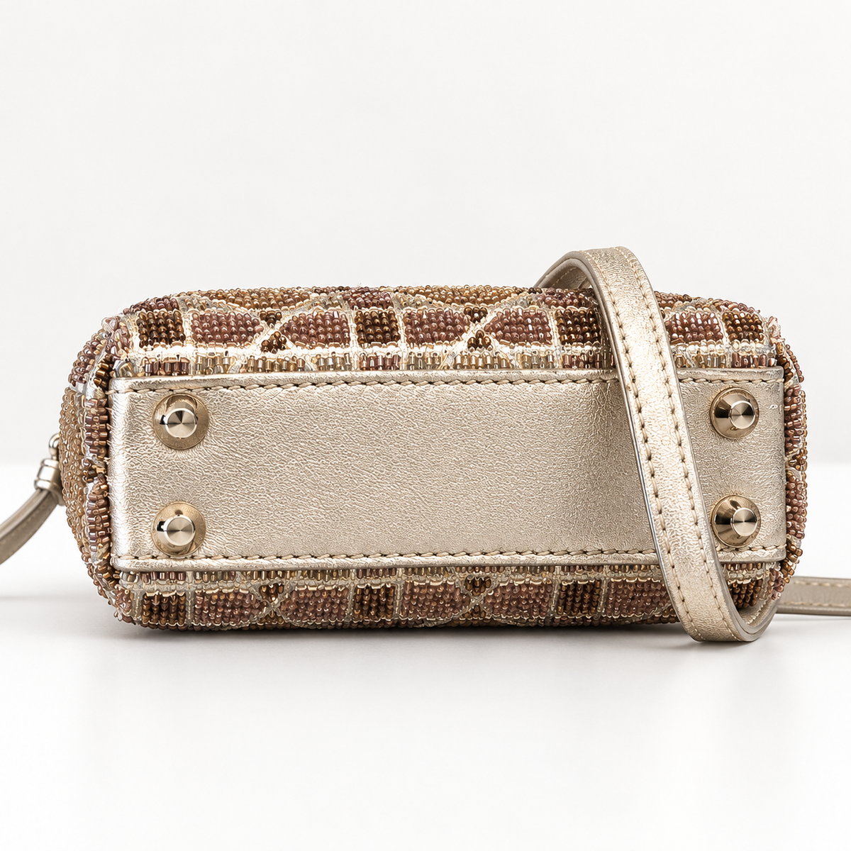 Christian Dior Beaded Cannage Embroidered Micro Lady Dior