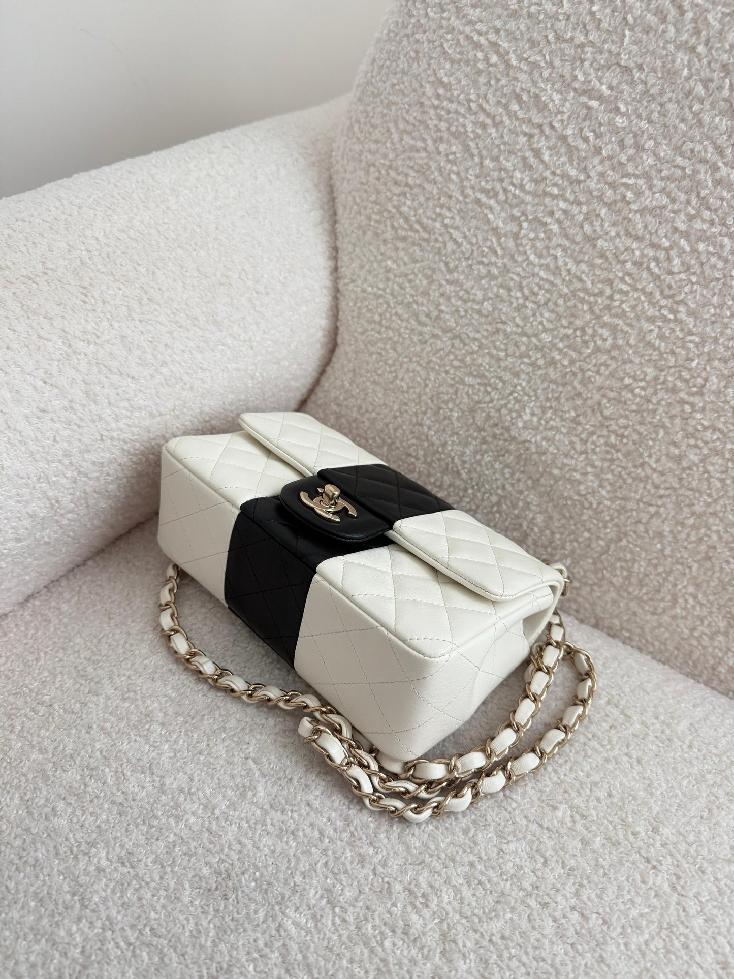 Chanel Mini Rectangular Black & White Bag