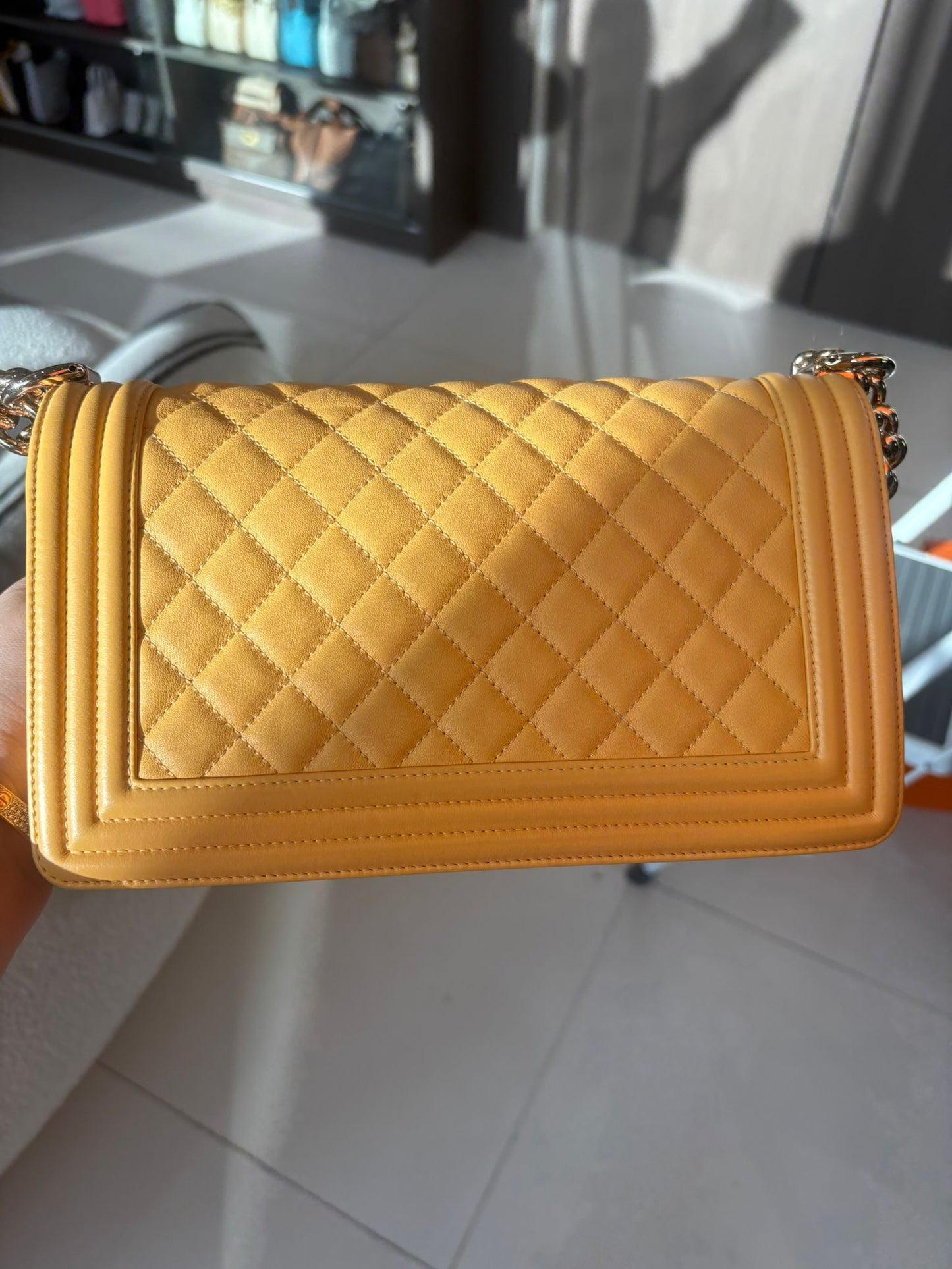 Chanel old medium boy bag caviar ghw