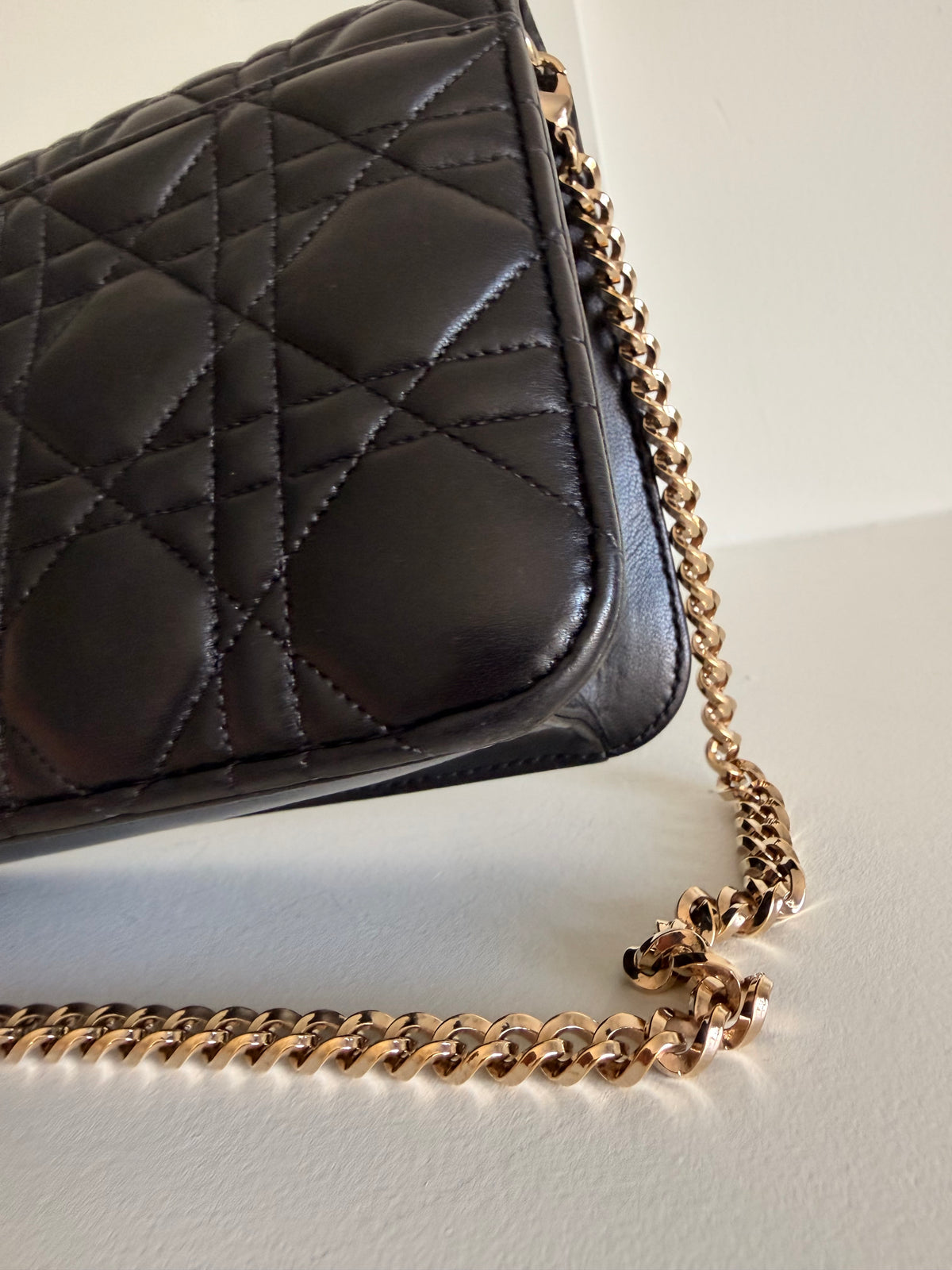 Christian Dior Black Lambskin Cannage Miss Dior Promenade Pouch
