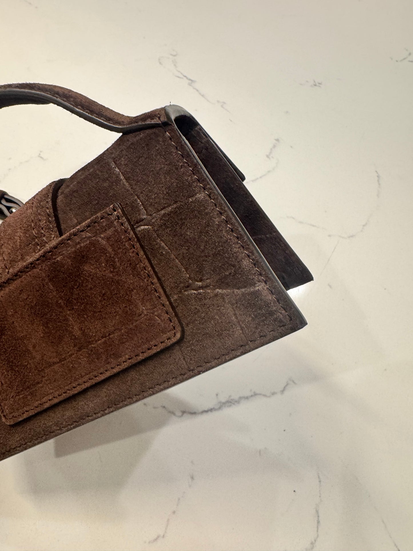 Jacquemus Le Bambino mini bag in crocodile/ suede
