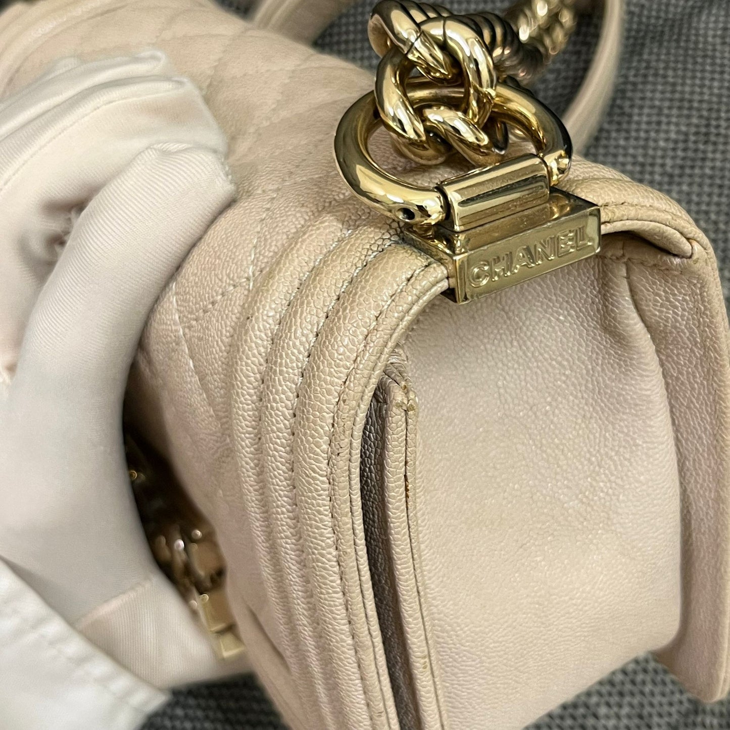 Chanel small caviar boy bag