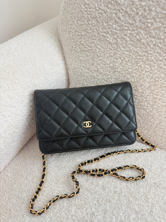Chanel Classic Caviar Wallet On Chain