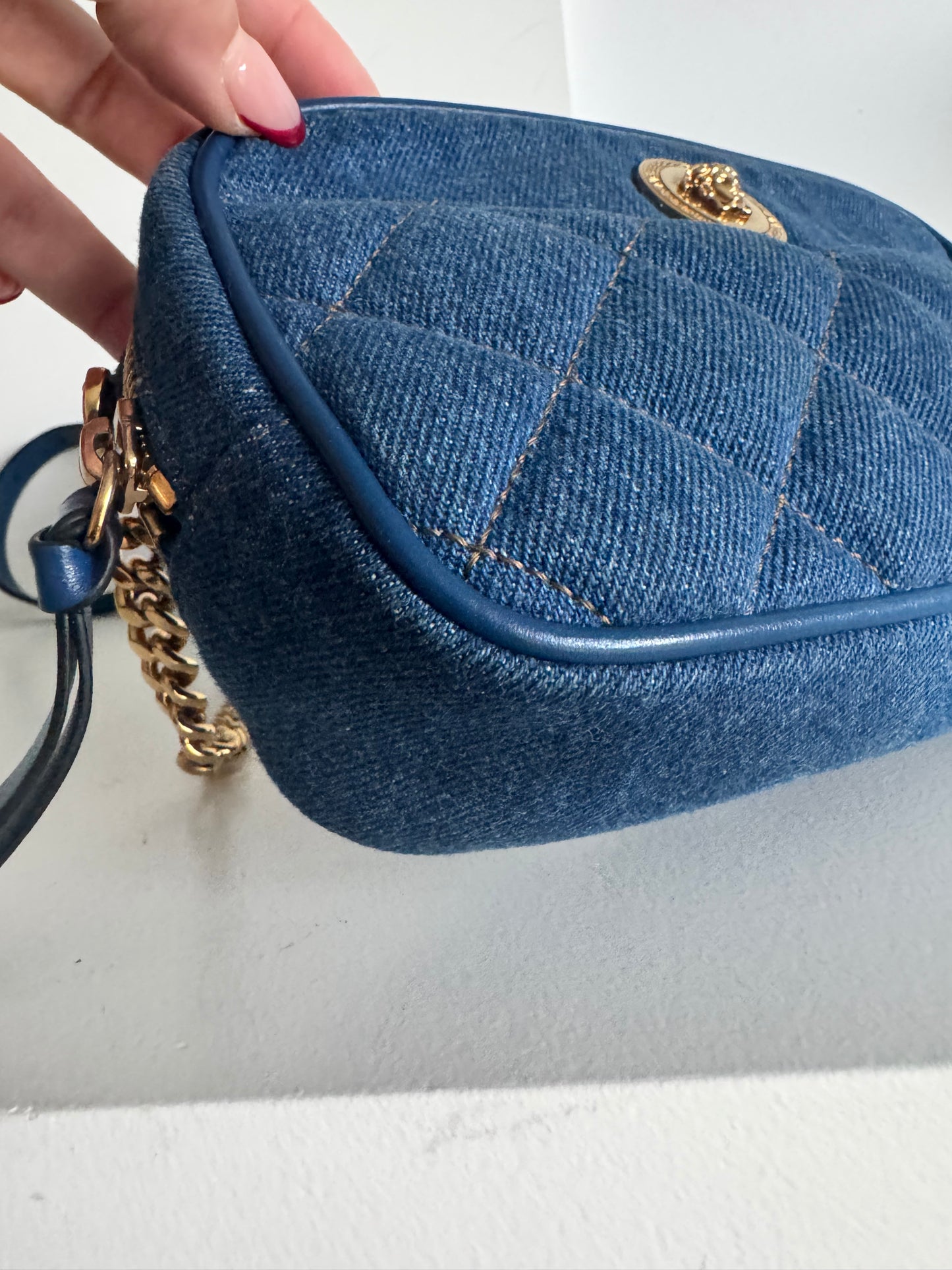 Versace Shoulder Bag Denim Blue