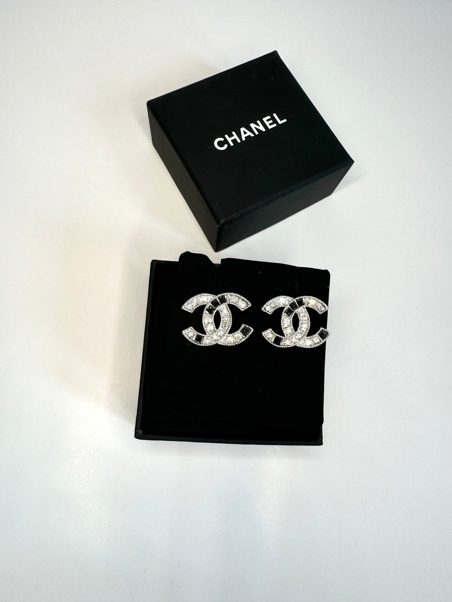 Chanel rhinestone stud earrings