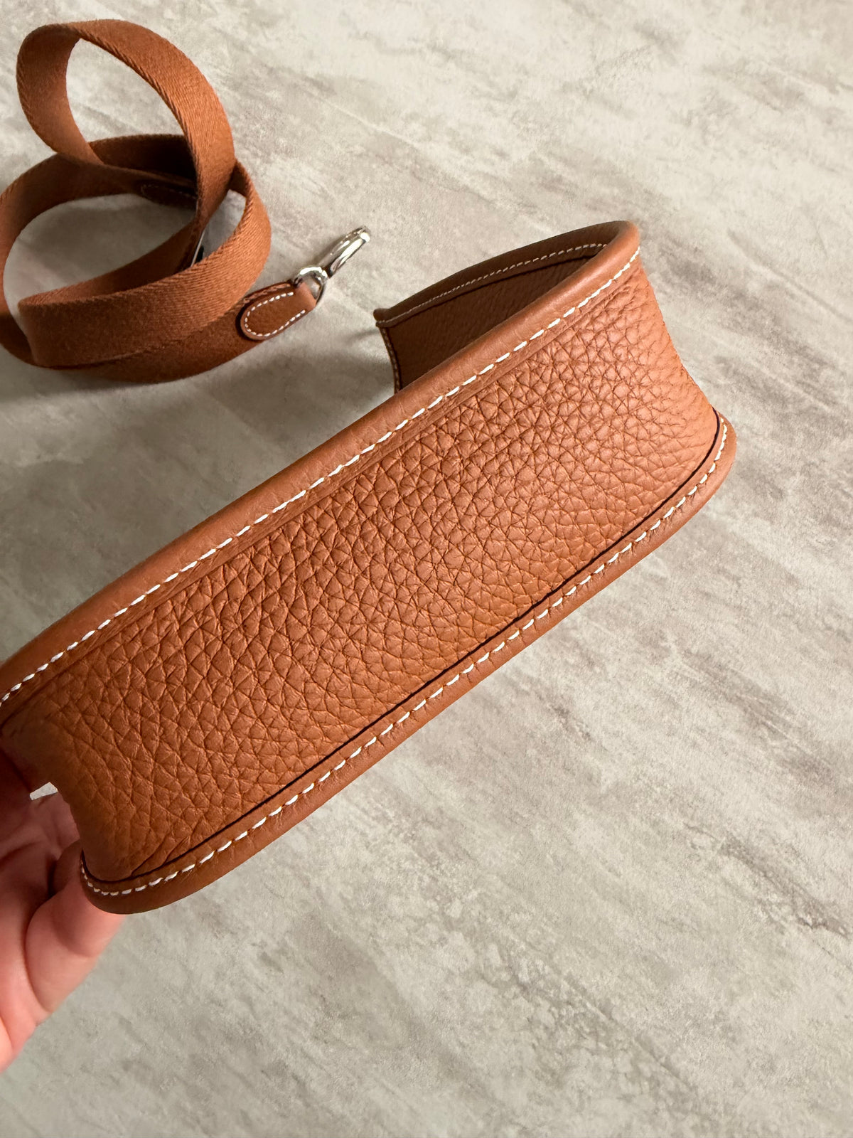 Hermes Mini Evelyn Bag, Gold PHW