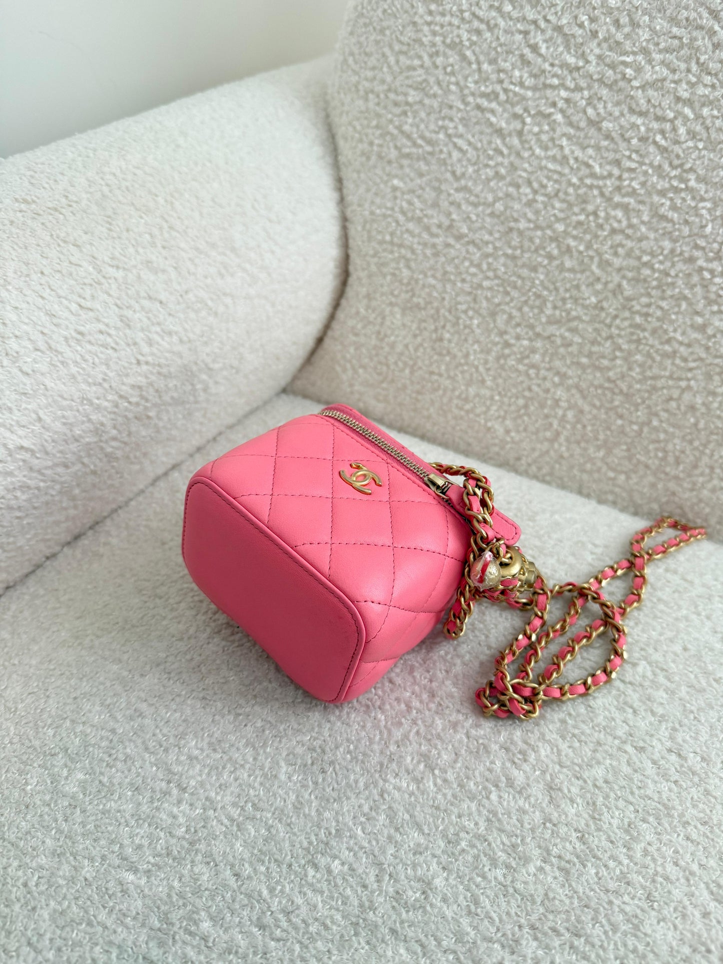 Chanel Mini Pearl Crush Vanity Bag, Pink