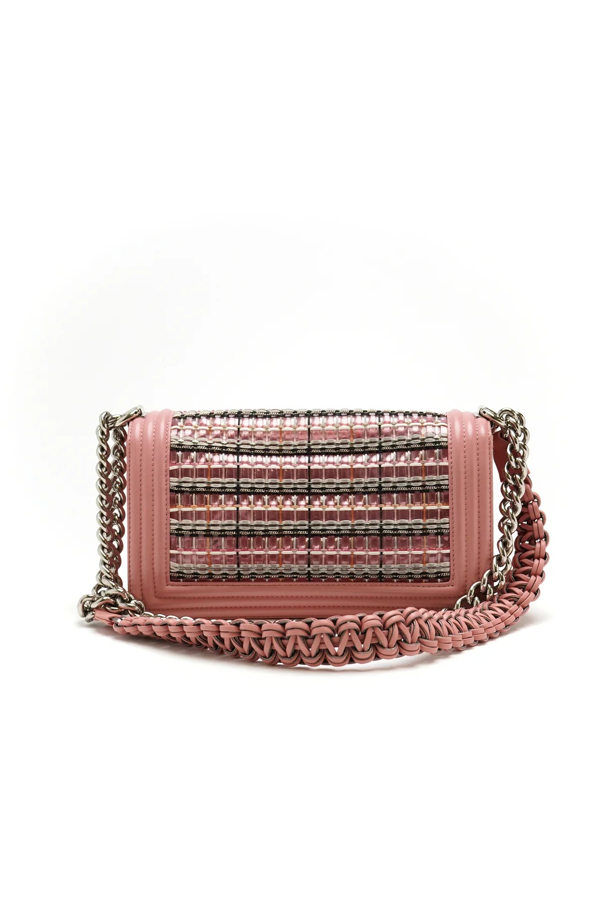 Chanel Boy Flap Bag Woven PVC with Lambskin Old Medium