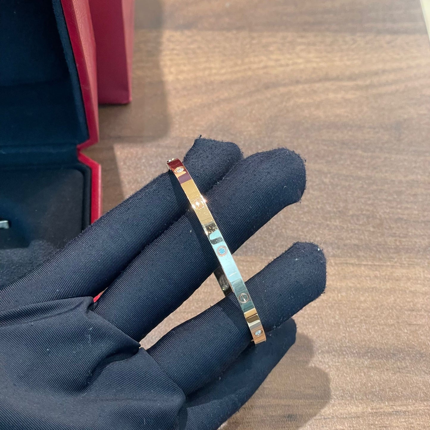 Cartier Love Bracelet 6 Diamond, Small Model, Yellow Gold