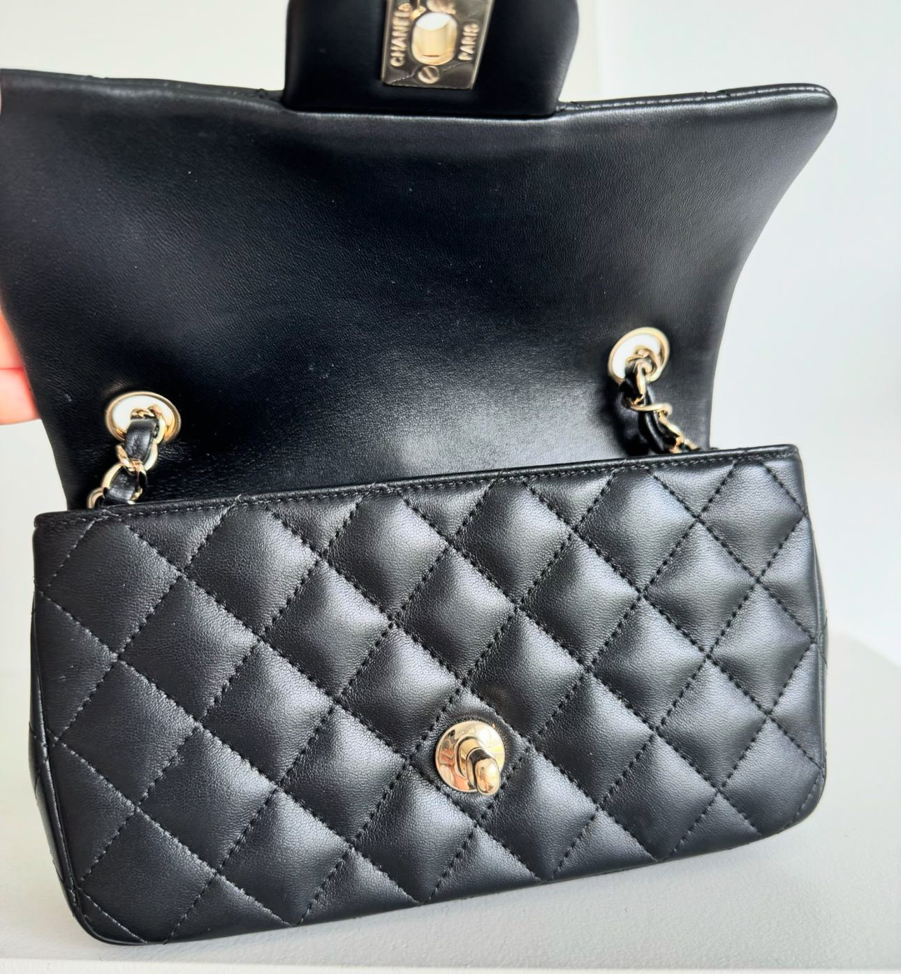 Chanel quilted mini rectangular flap ghw