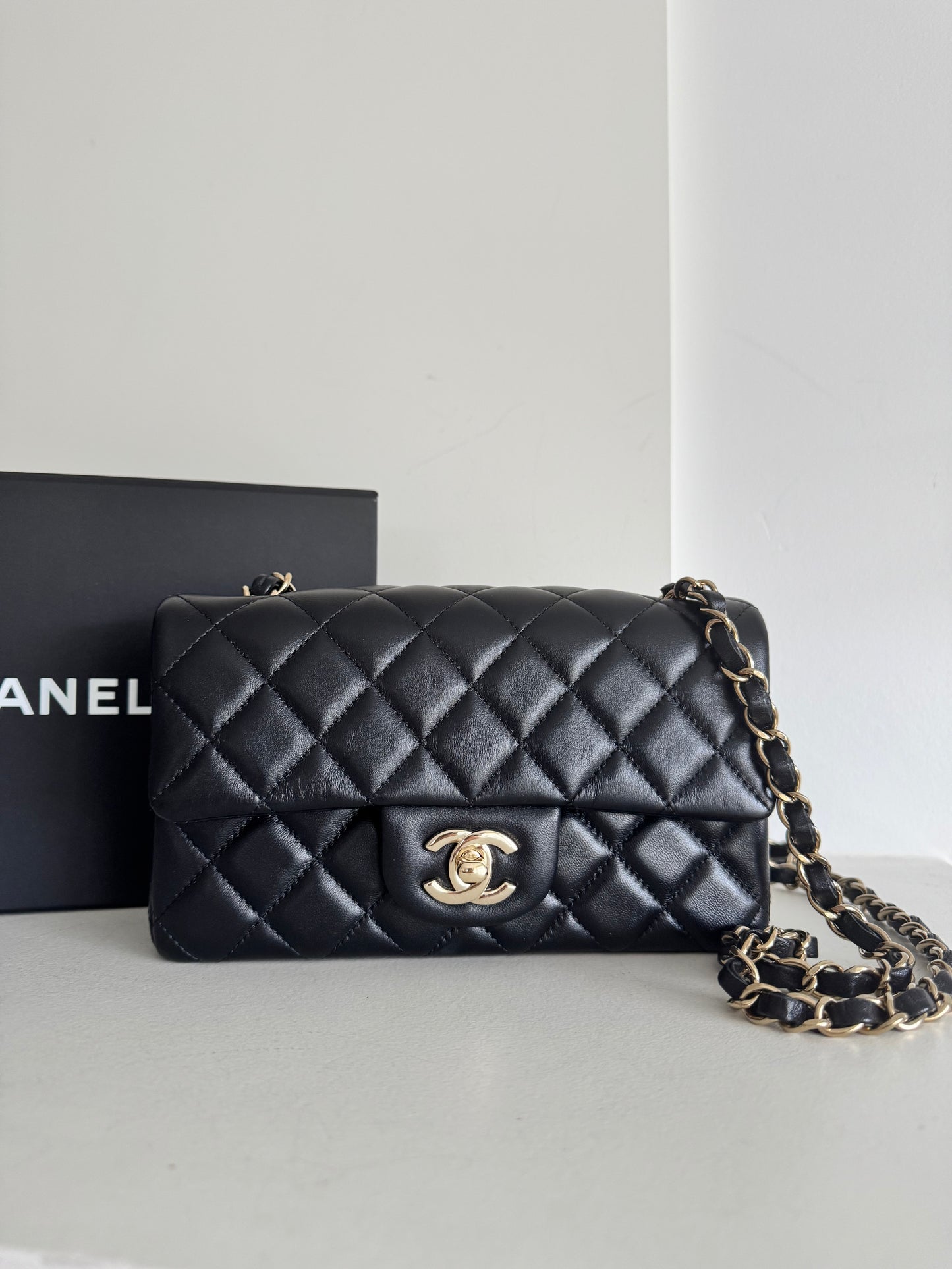 Chanel Mini Lambskin Rectangular Flap Bag, LGHW