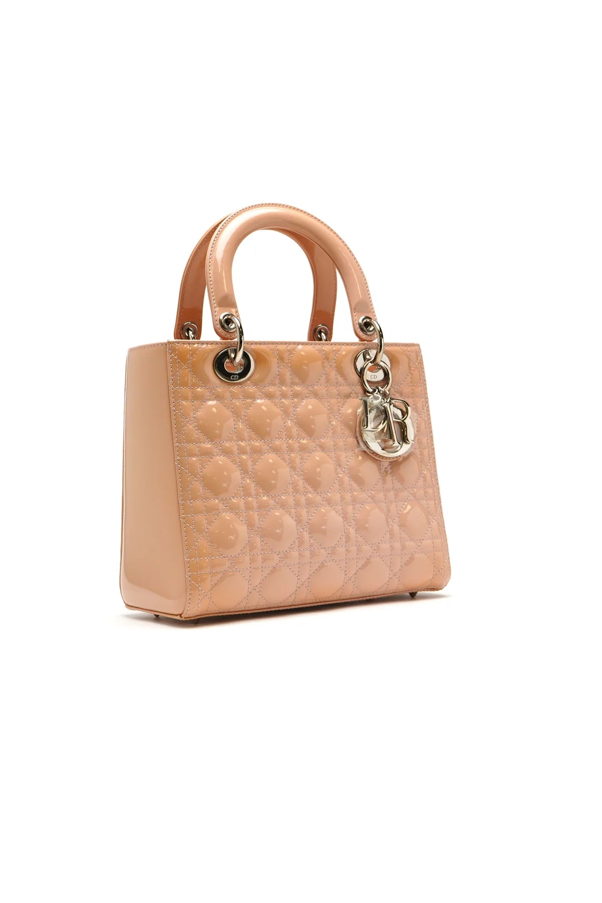 Christian Dior Patent Cannage Medium Lady Dior Rose Clair