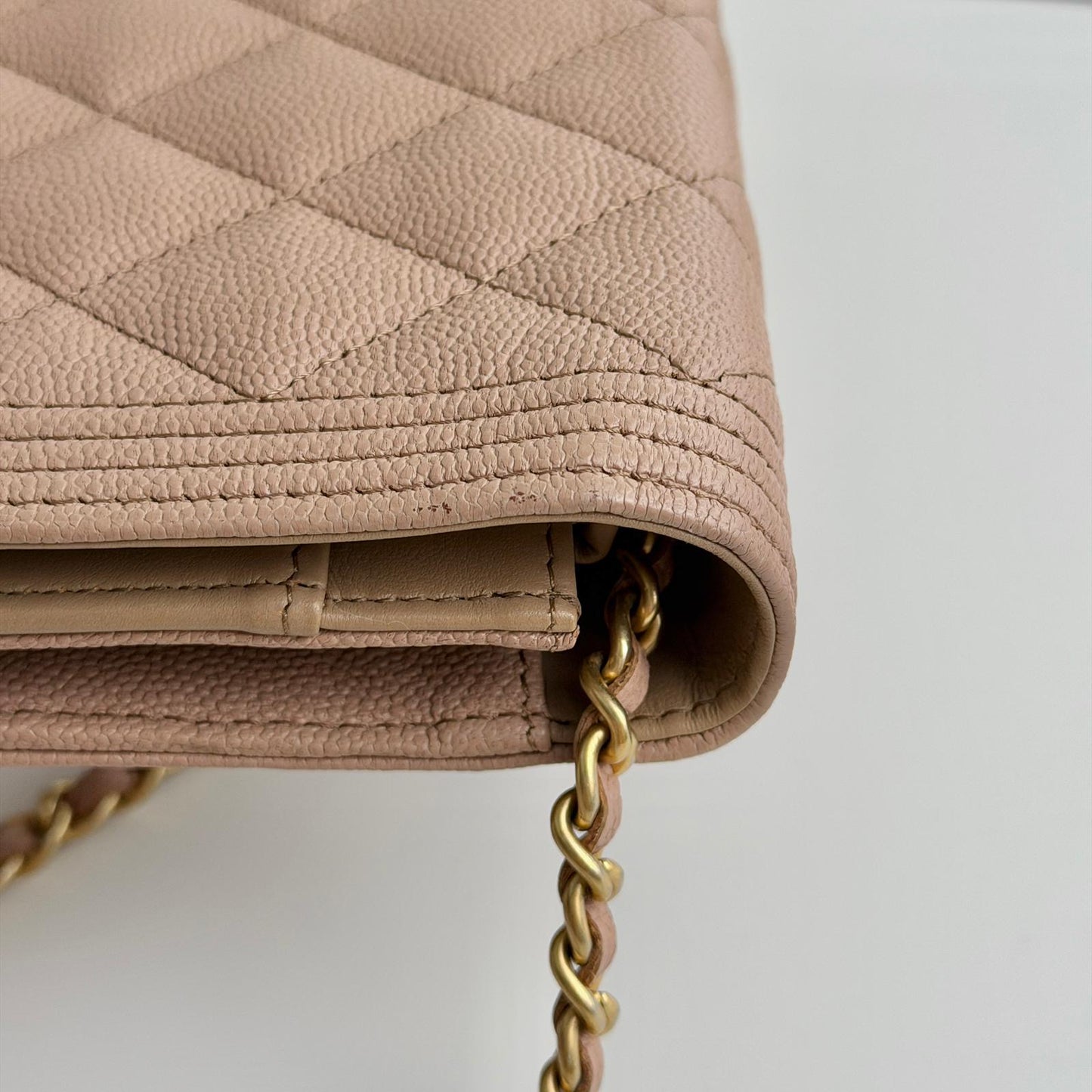 Chanel Dark Beige Boy Caviar WOC