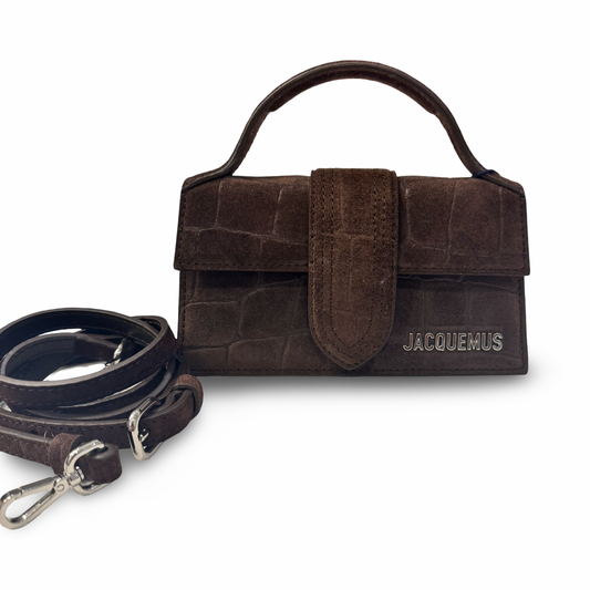 Jacquemus Le Bambino mini bag in crocodile/ suede